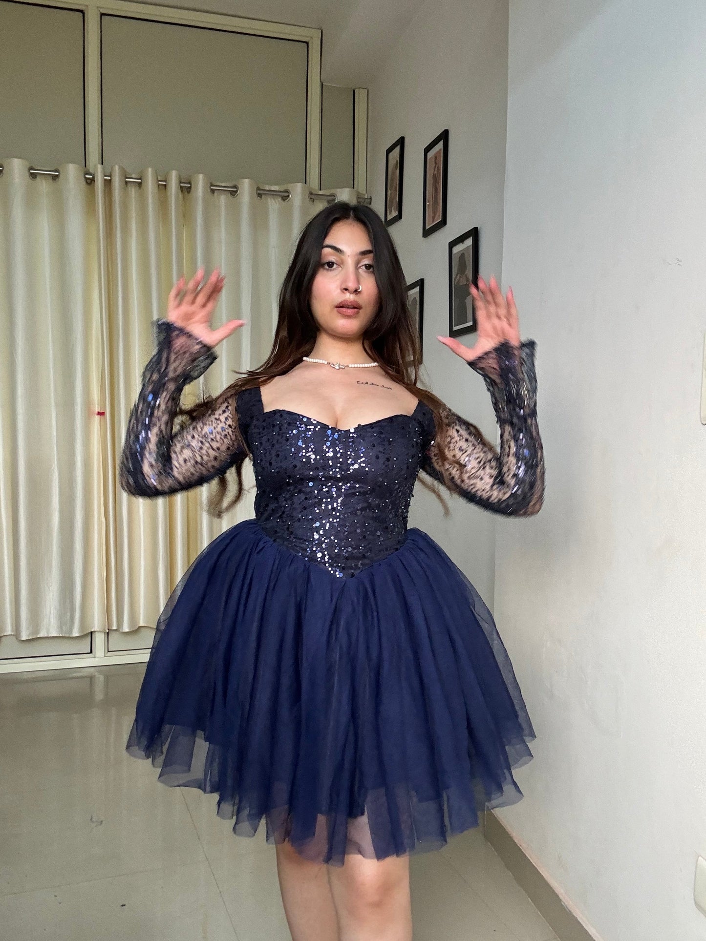 Midnight Sequin Polly Dress
