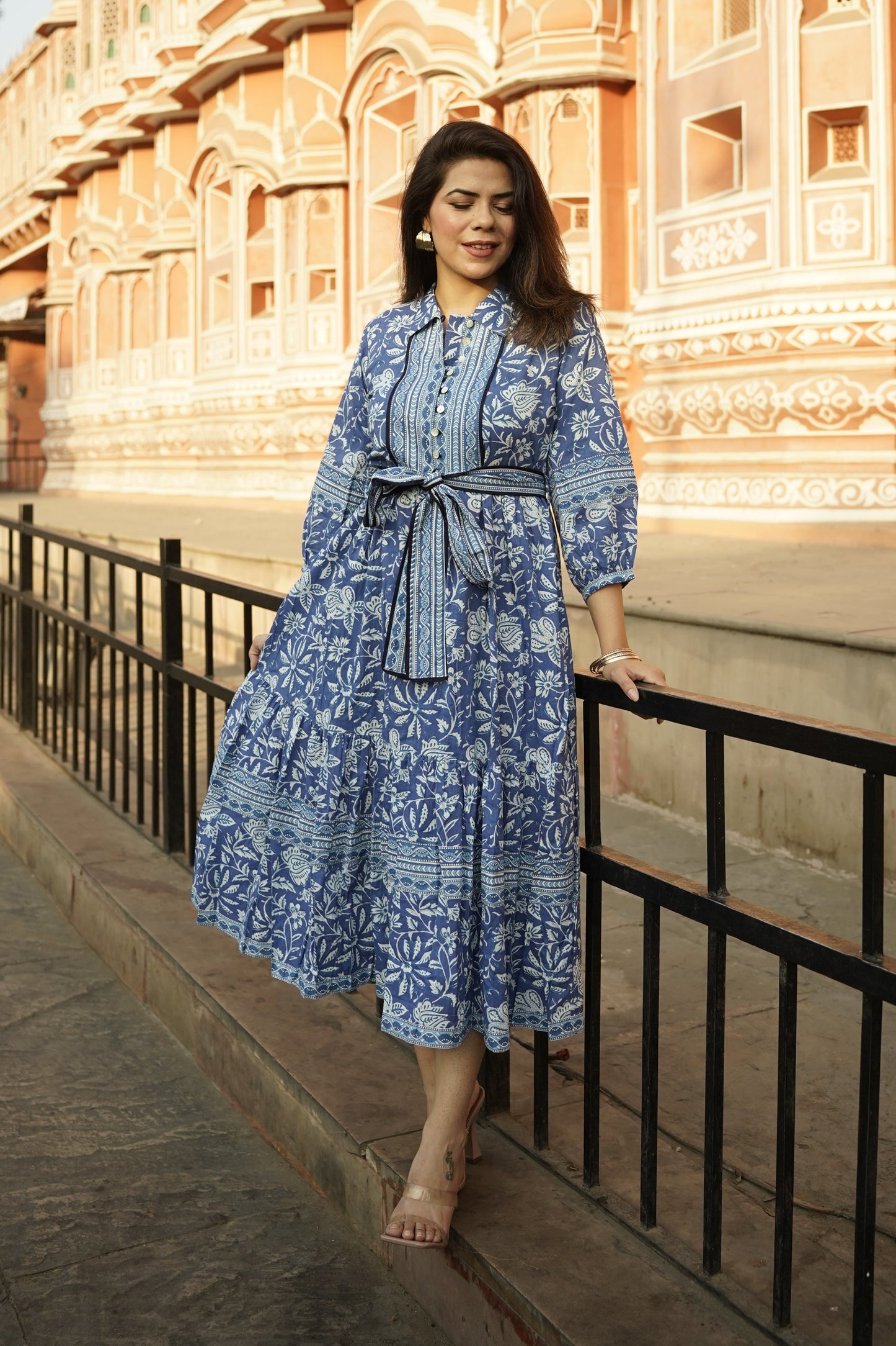 Midi Floral Printed Tier Dress