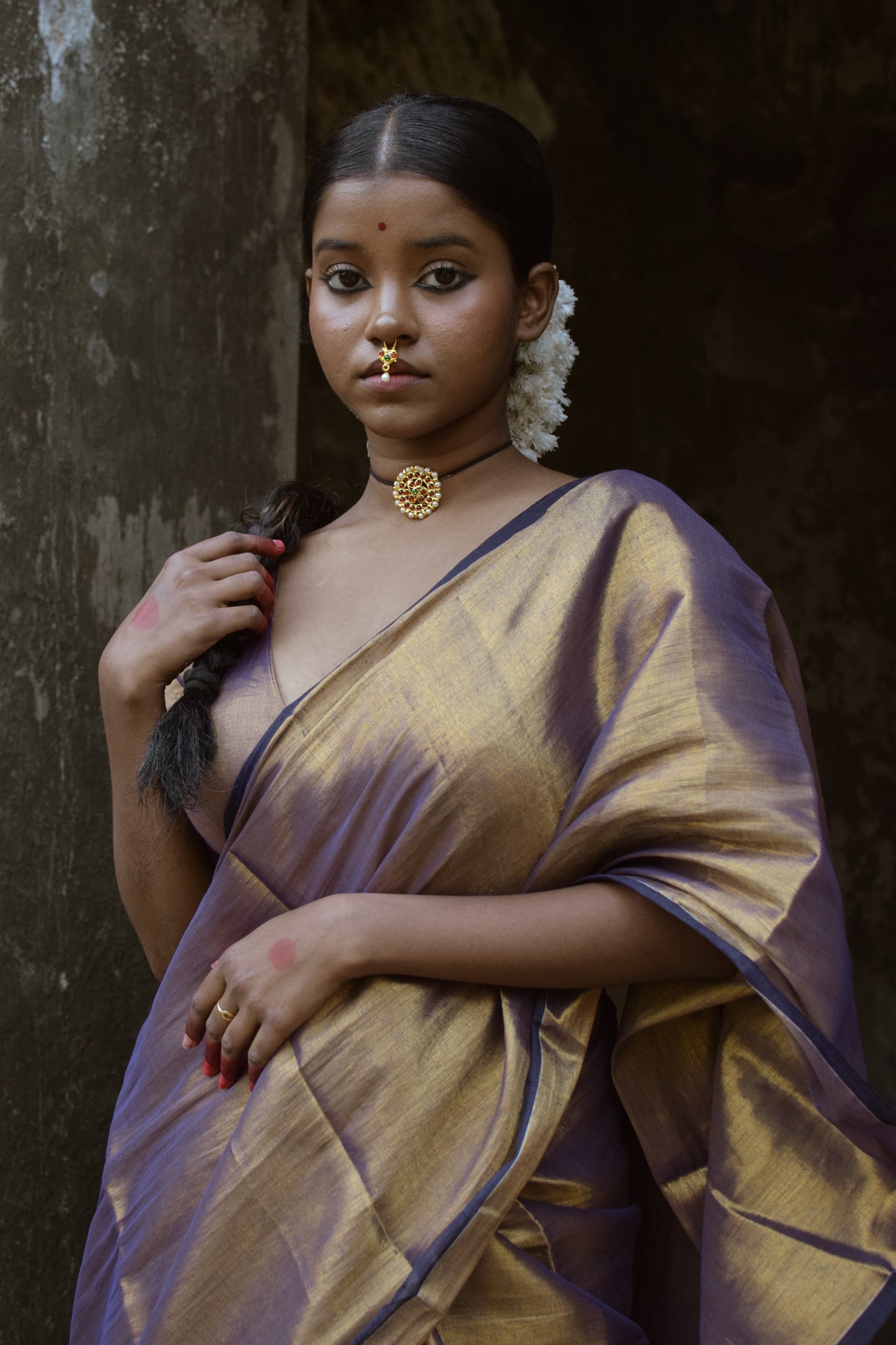 Alpadma Dual Tone Tissue Saree