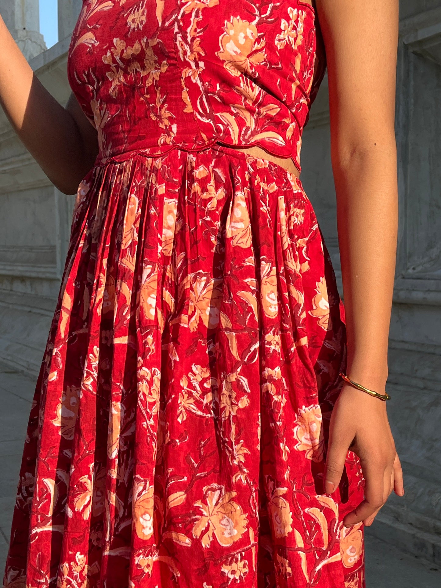 Serena Red Midi Dress