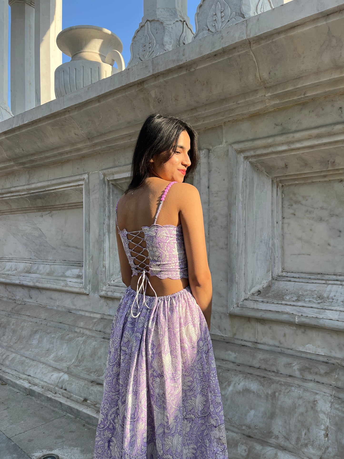 Laura Lavender Midi Dress
