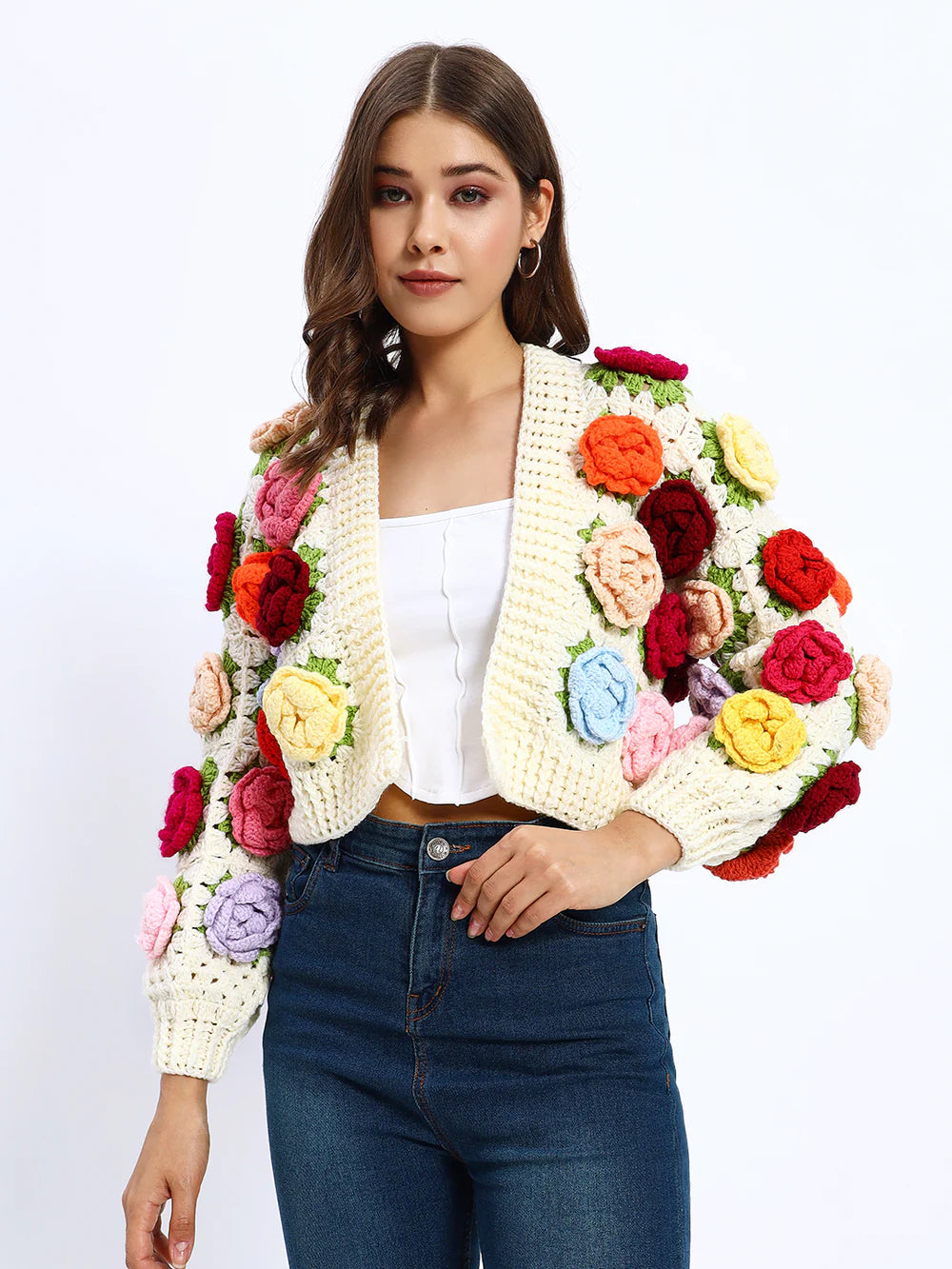 Multicoloured Rose Garden Sweater