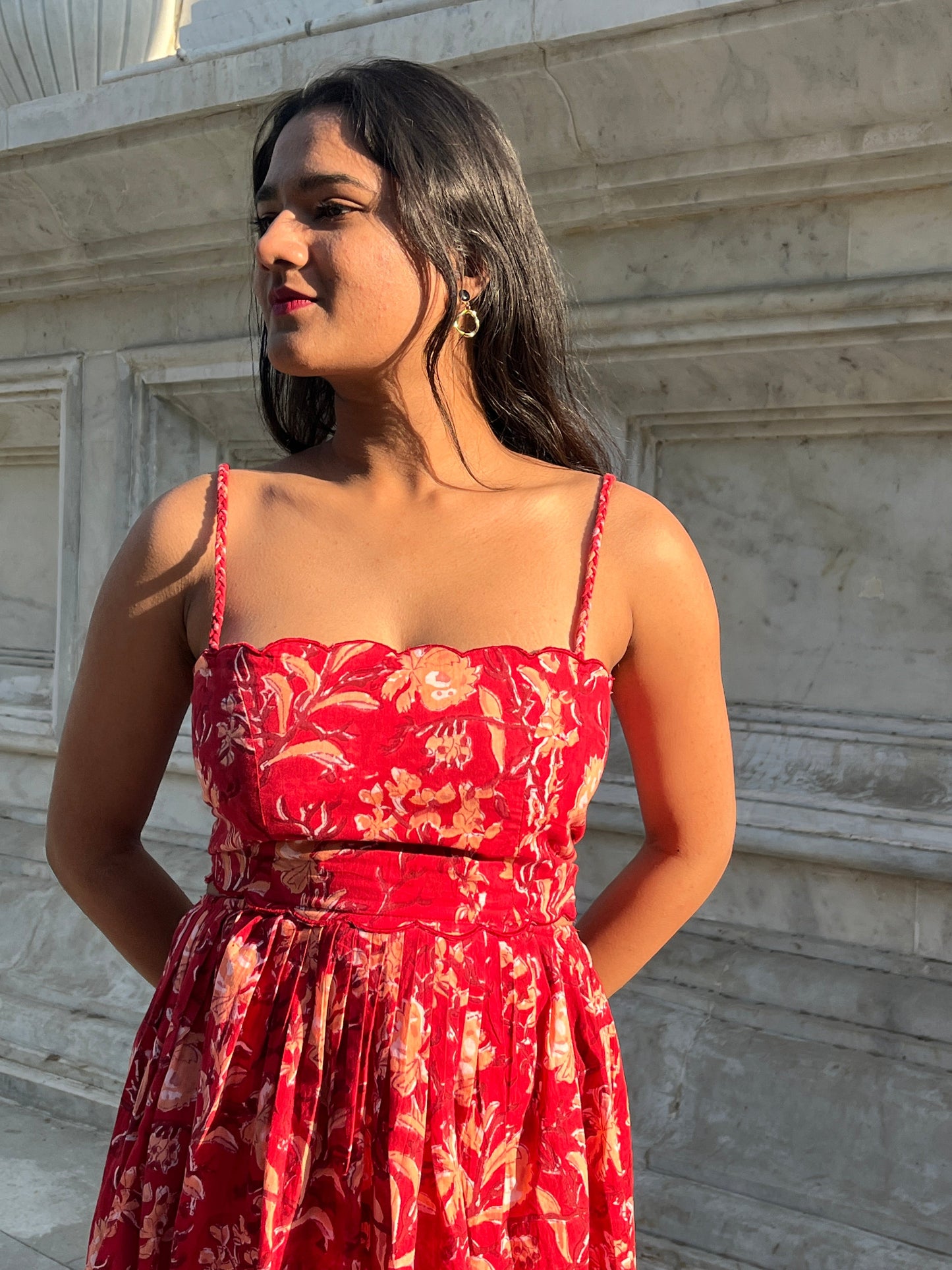 Serena Red Midi Dress