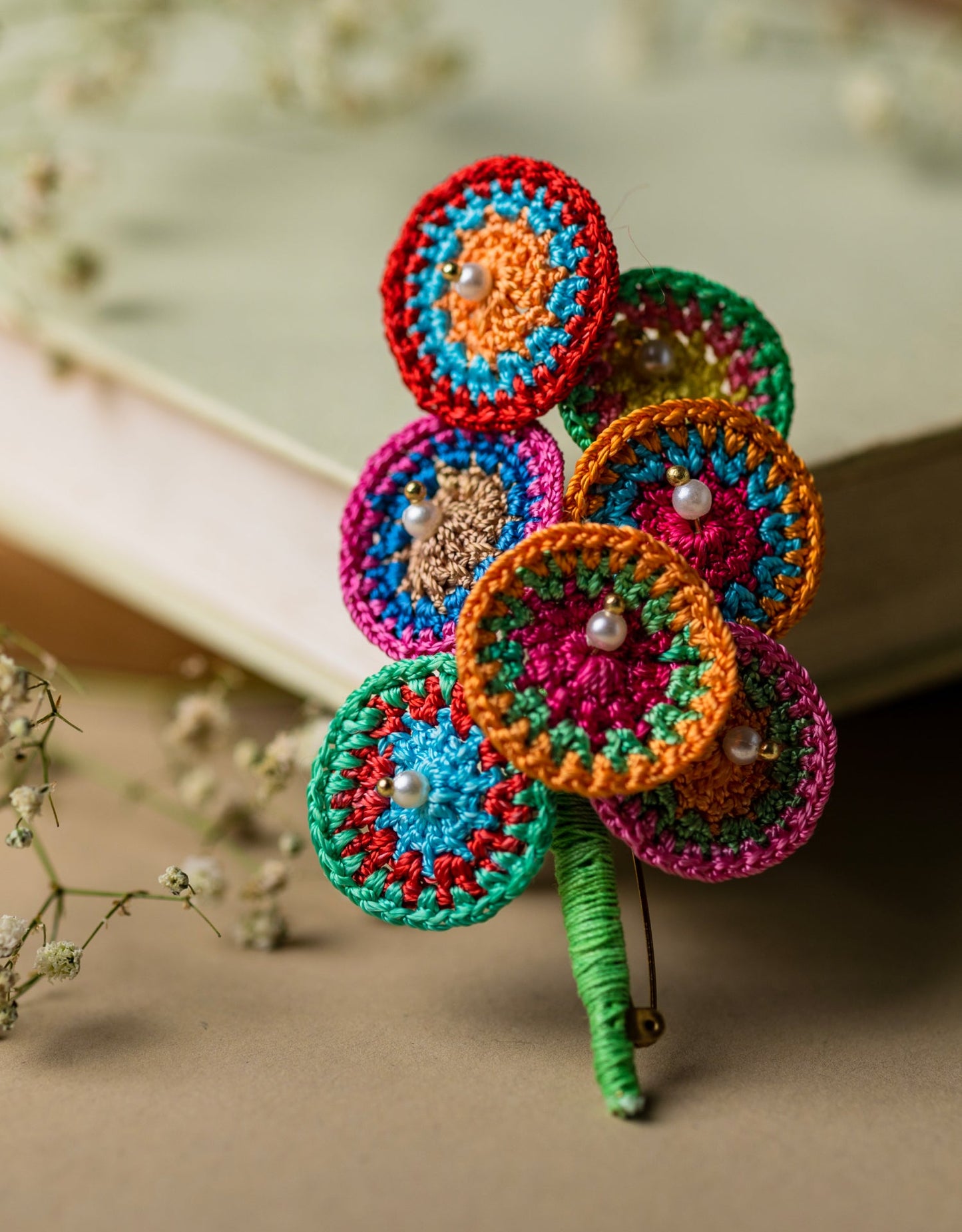 Rainbow Mandala Brooch