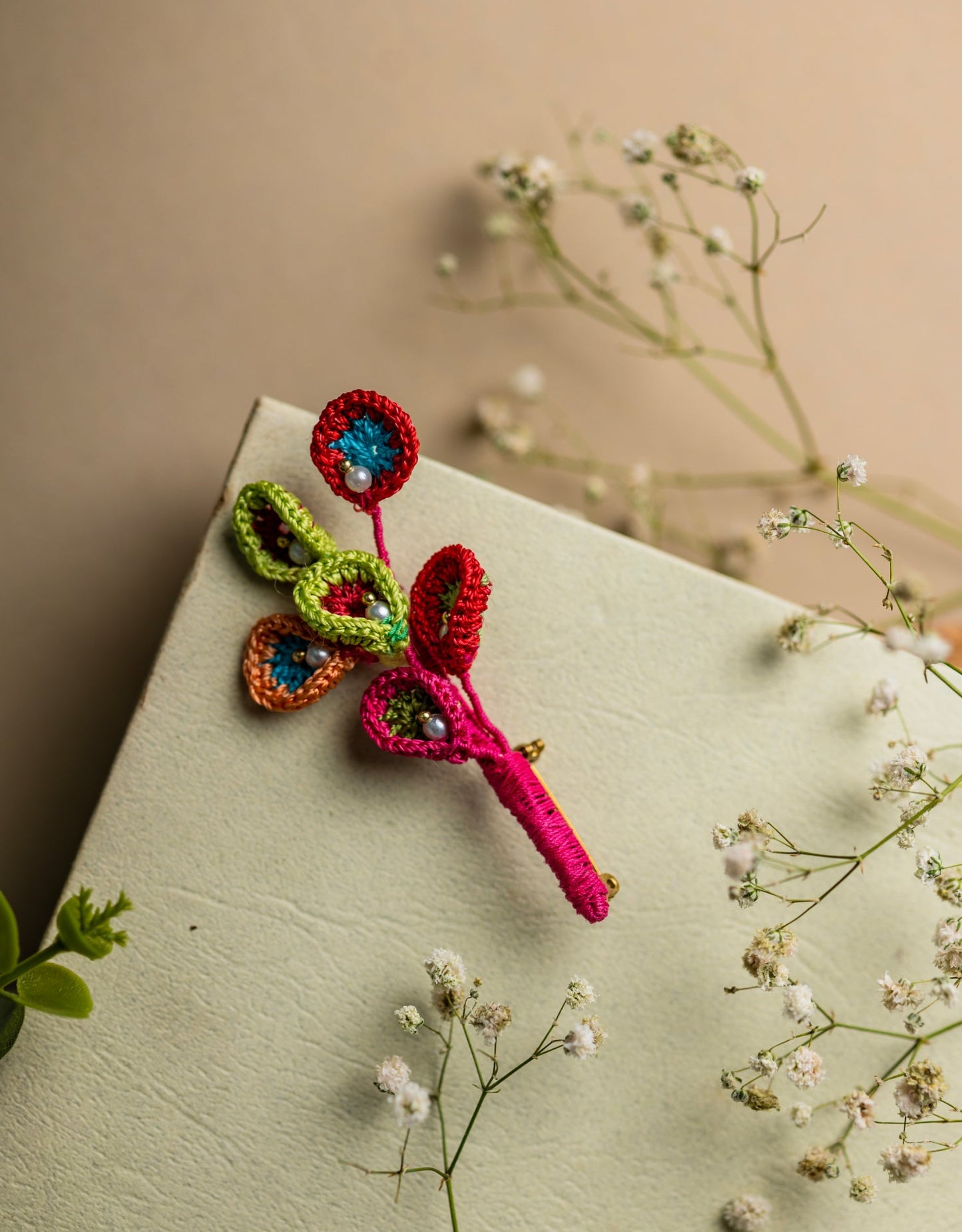 Handcrafted Rainbow Lilies Brooch