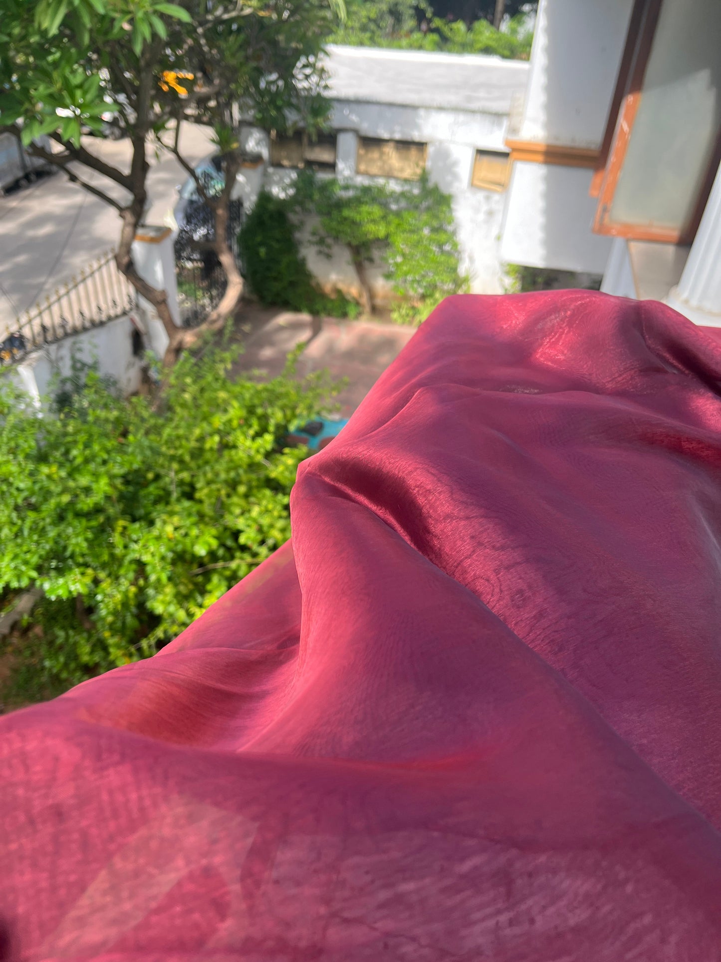 Blood Red Organza Saree