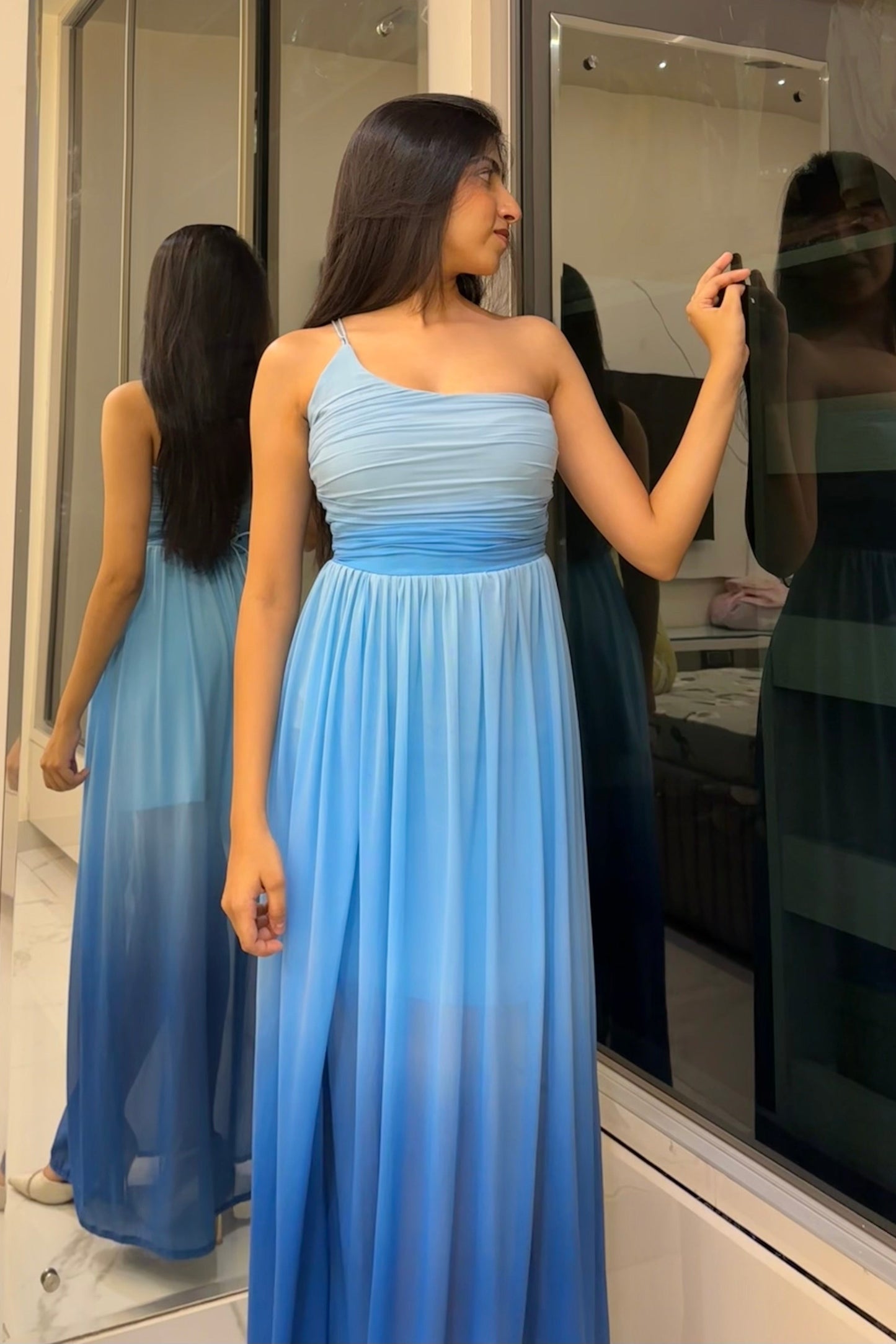 Blue Ombre Beach Gown