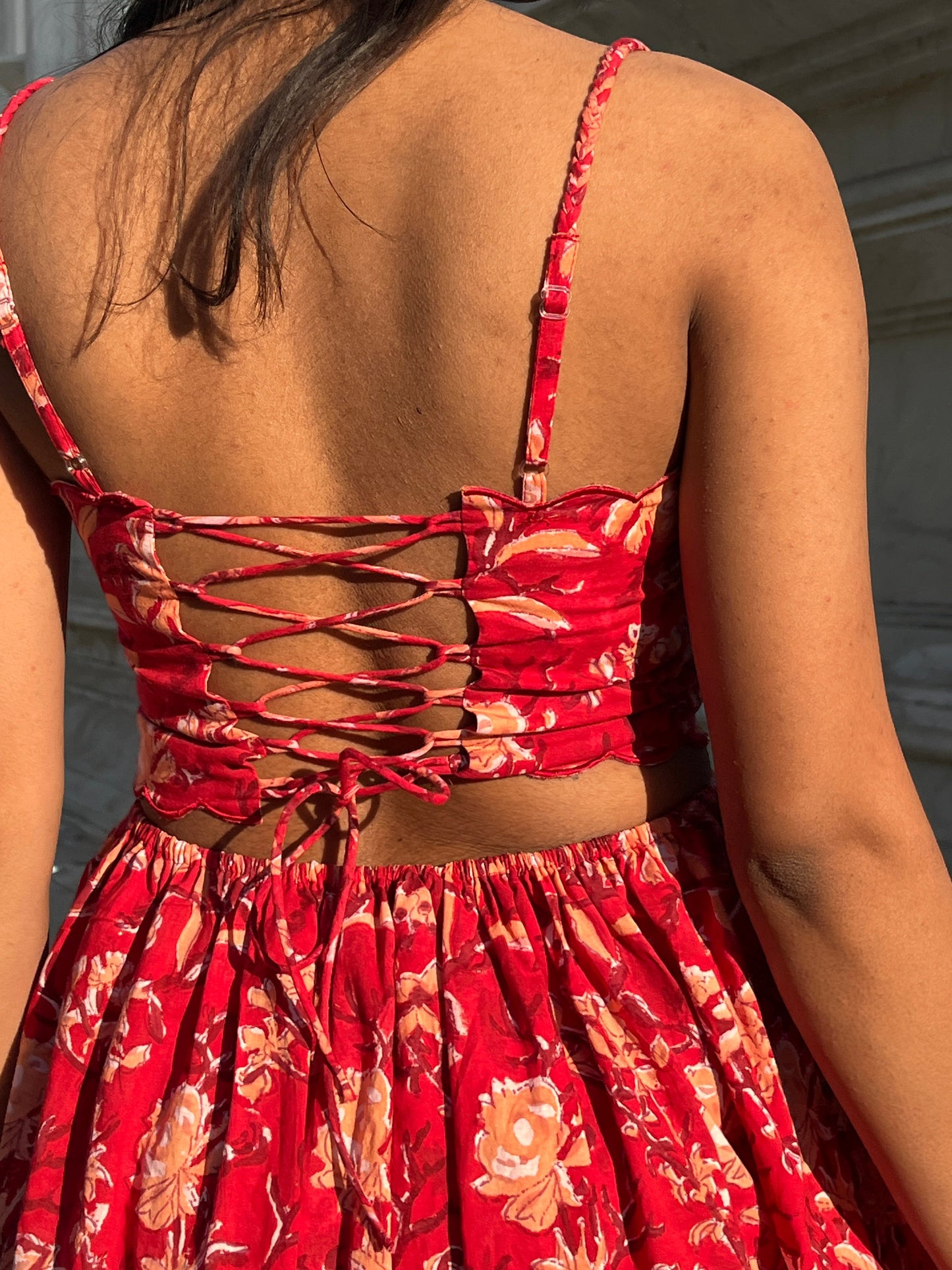 Serena Red Midi Dress