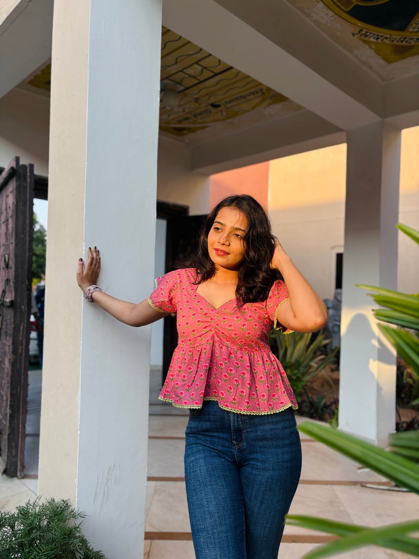 Ziva Rosewood Pink Blossom Top