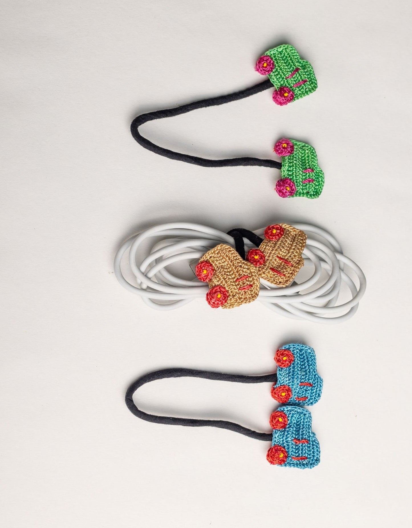 Set of 3 Handcrafted Cable Organizer - Car