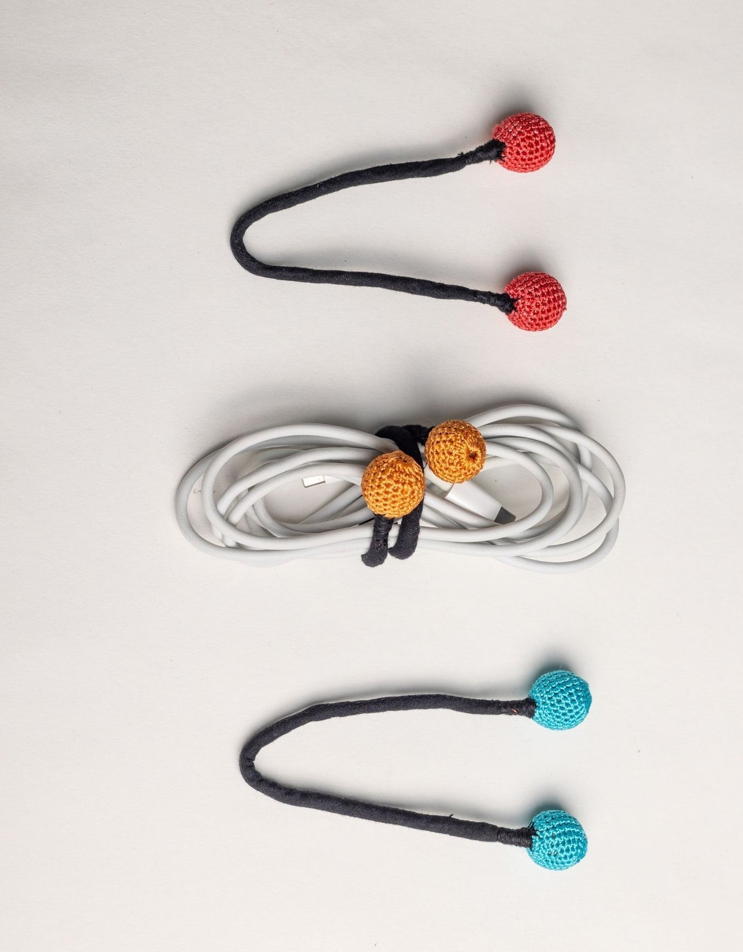 Set of 3 Handcrafted Cable Organizer - Ball