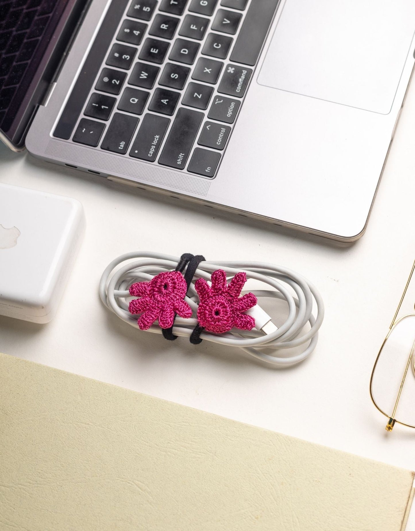 Set of 3 Handcrafted Cable Organizer - Palm