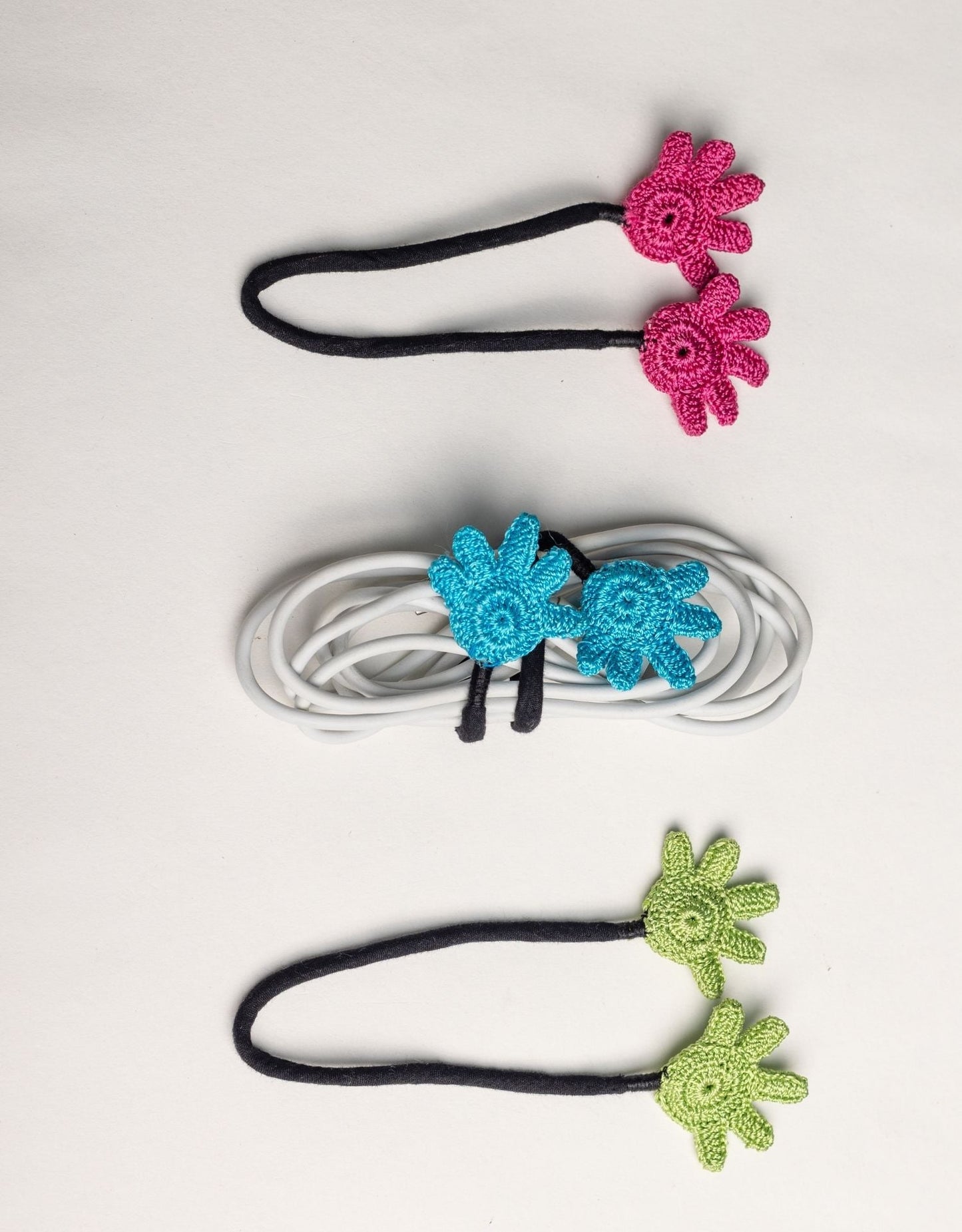 Set of 3 Handcrafted Cable Organizer - Palm