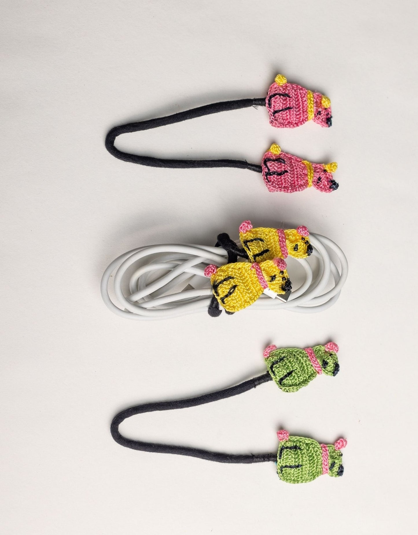 Set of 3 Handcrafted Cable Organizer - Dog
