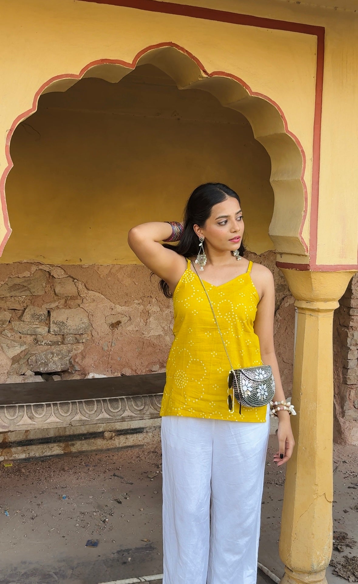 Phoolwari Cotton Strap Kurti