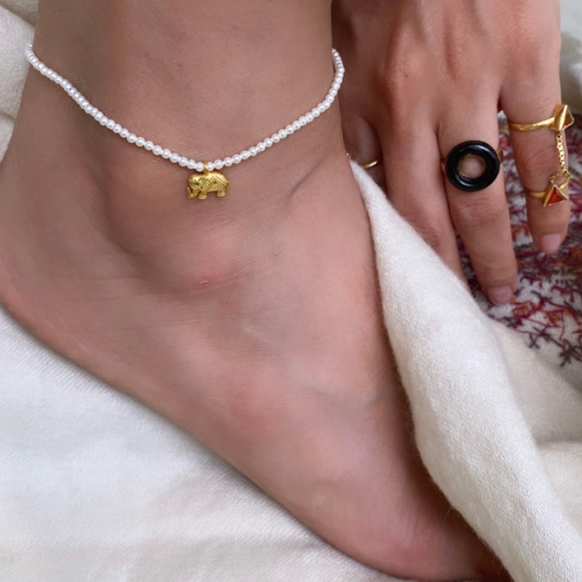 Haathi Pearl Anklet