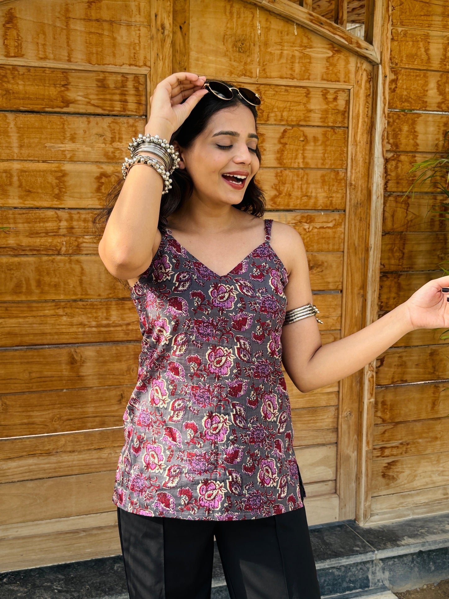 Rasrang Printed Cotton Strap Kurti