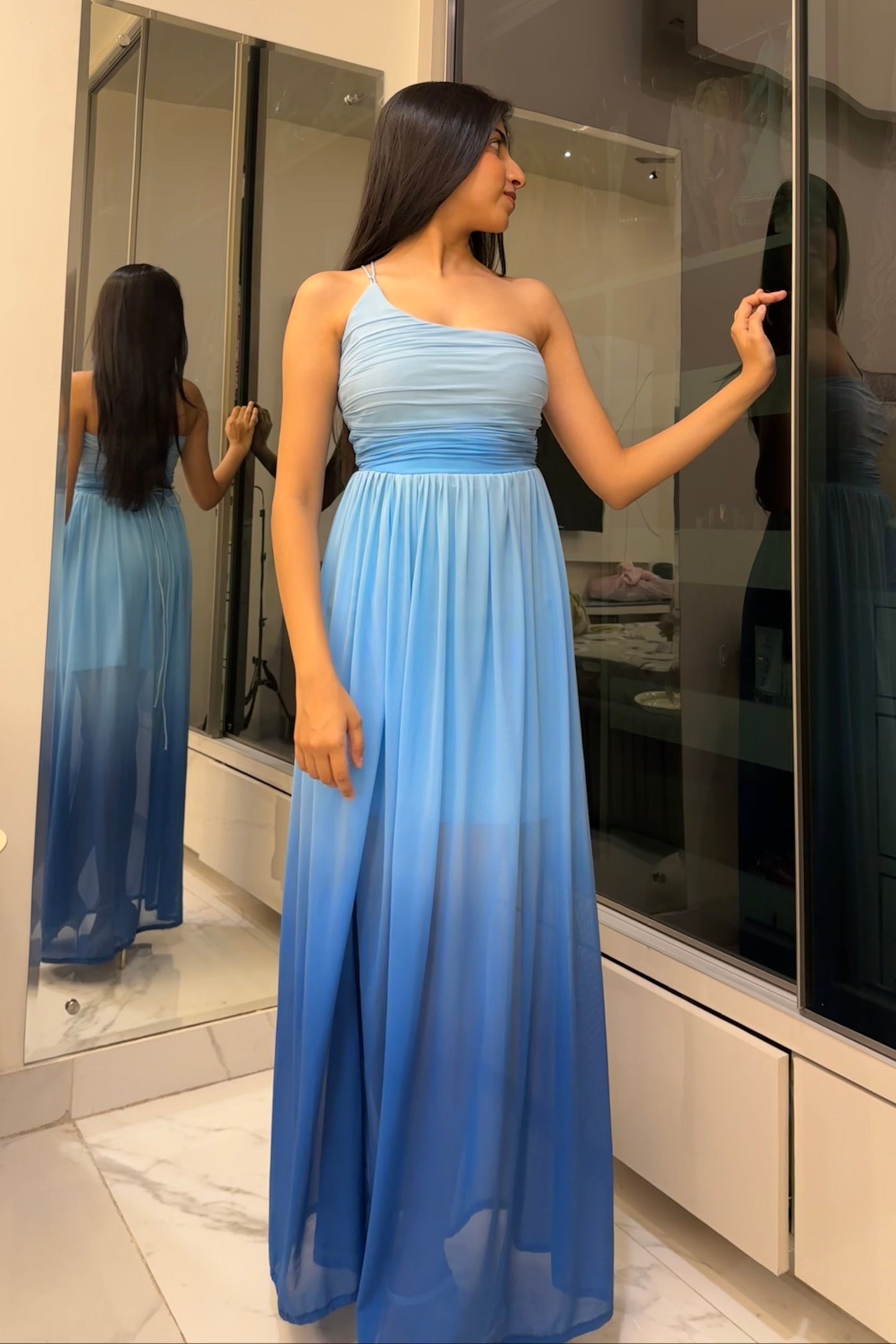 Blue Ombre Beach Gown
