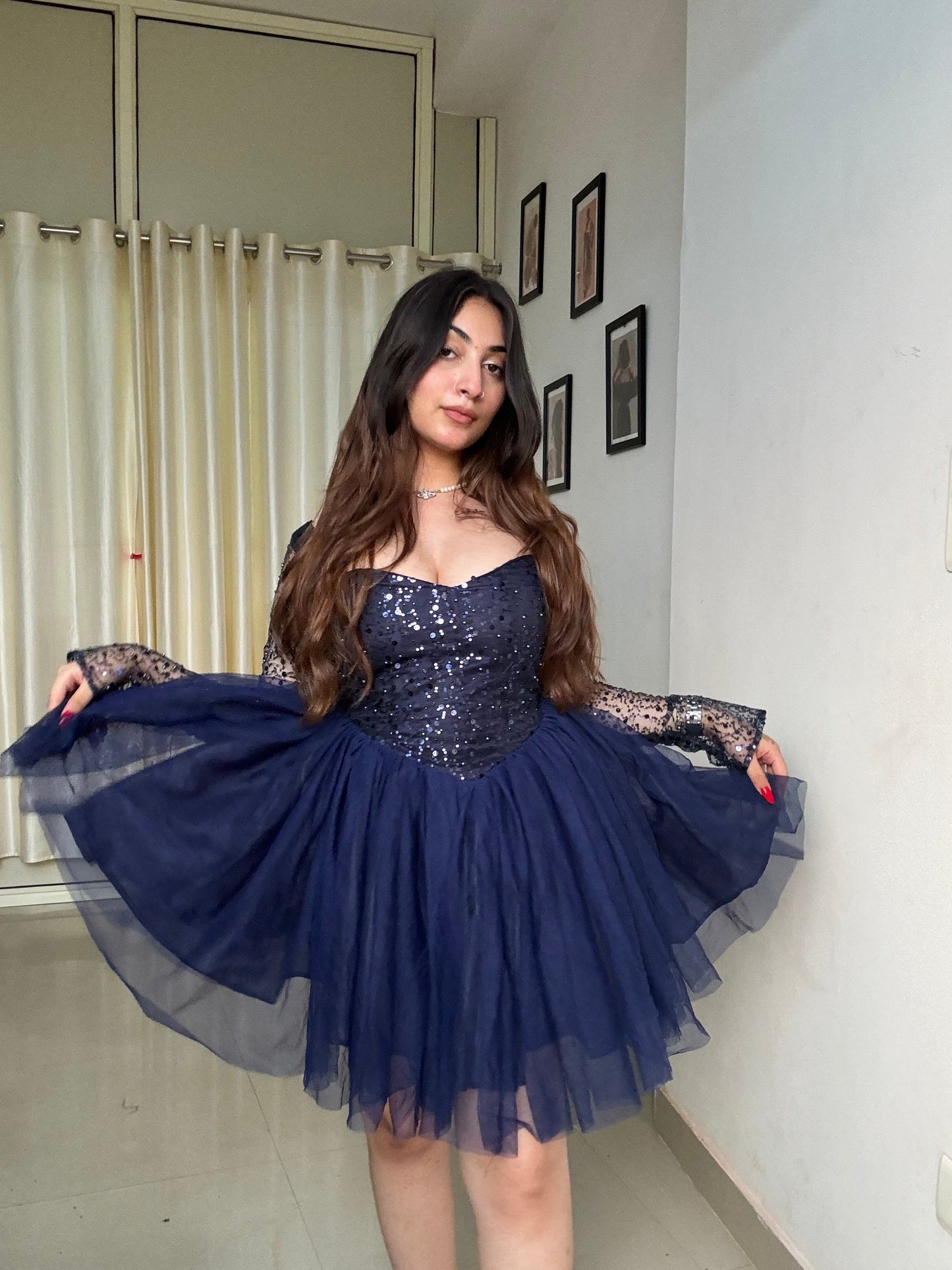 Midnight Sequin Polly Dress