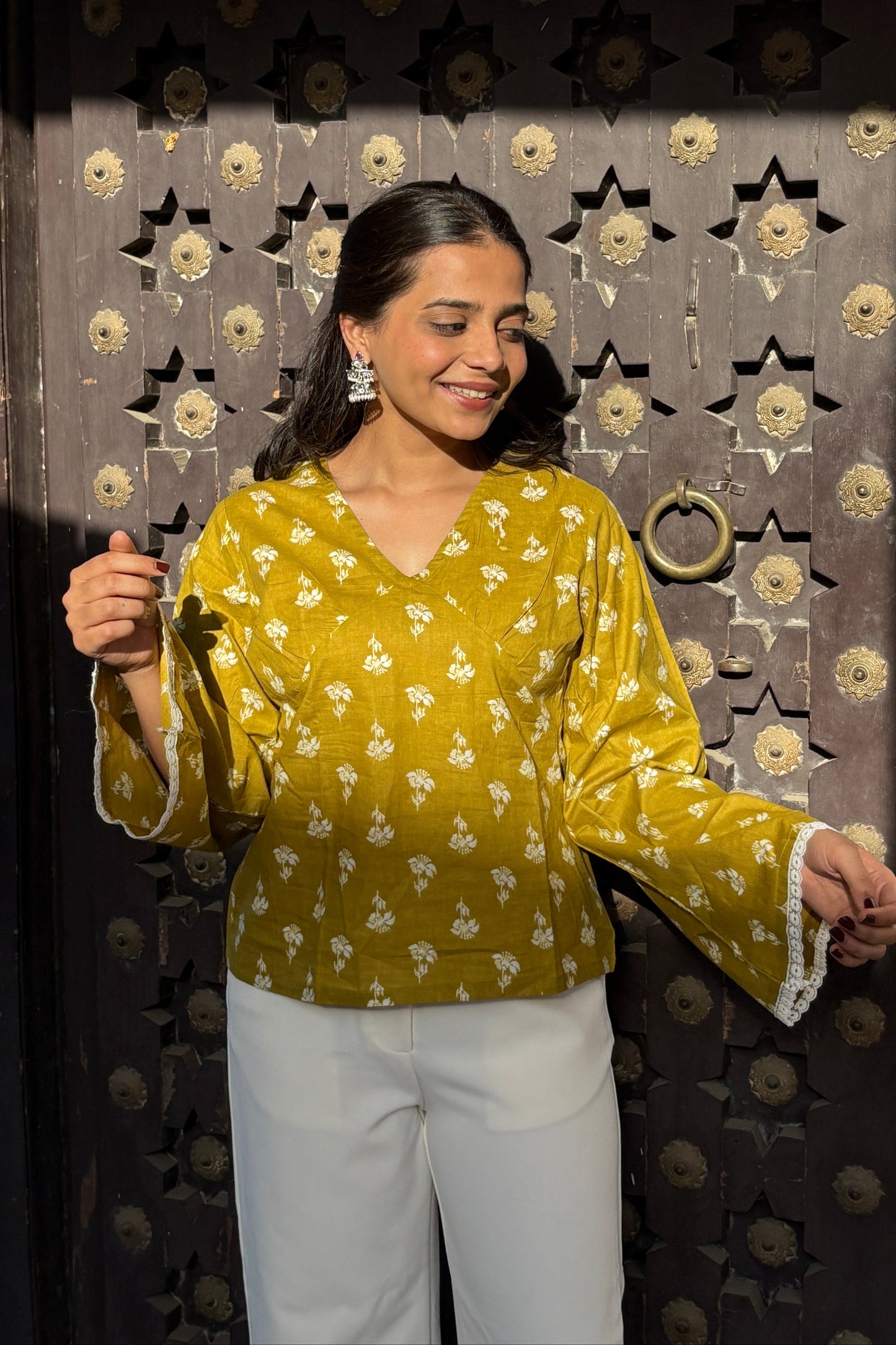 Mehrakha Bell Sleeve Top