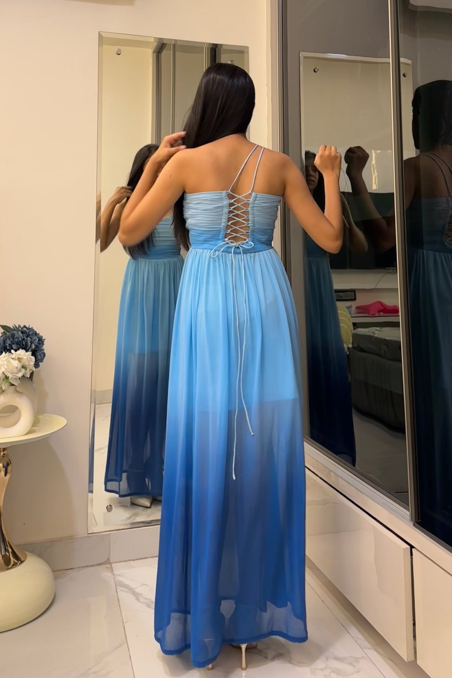 Blue Ombre Beach Gown