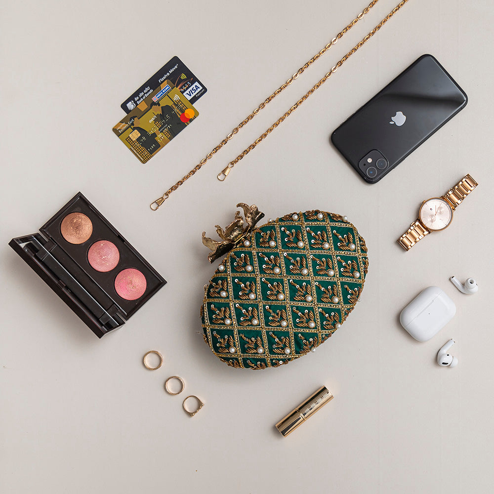 Zafraan Hand Embroidered Clutch