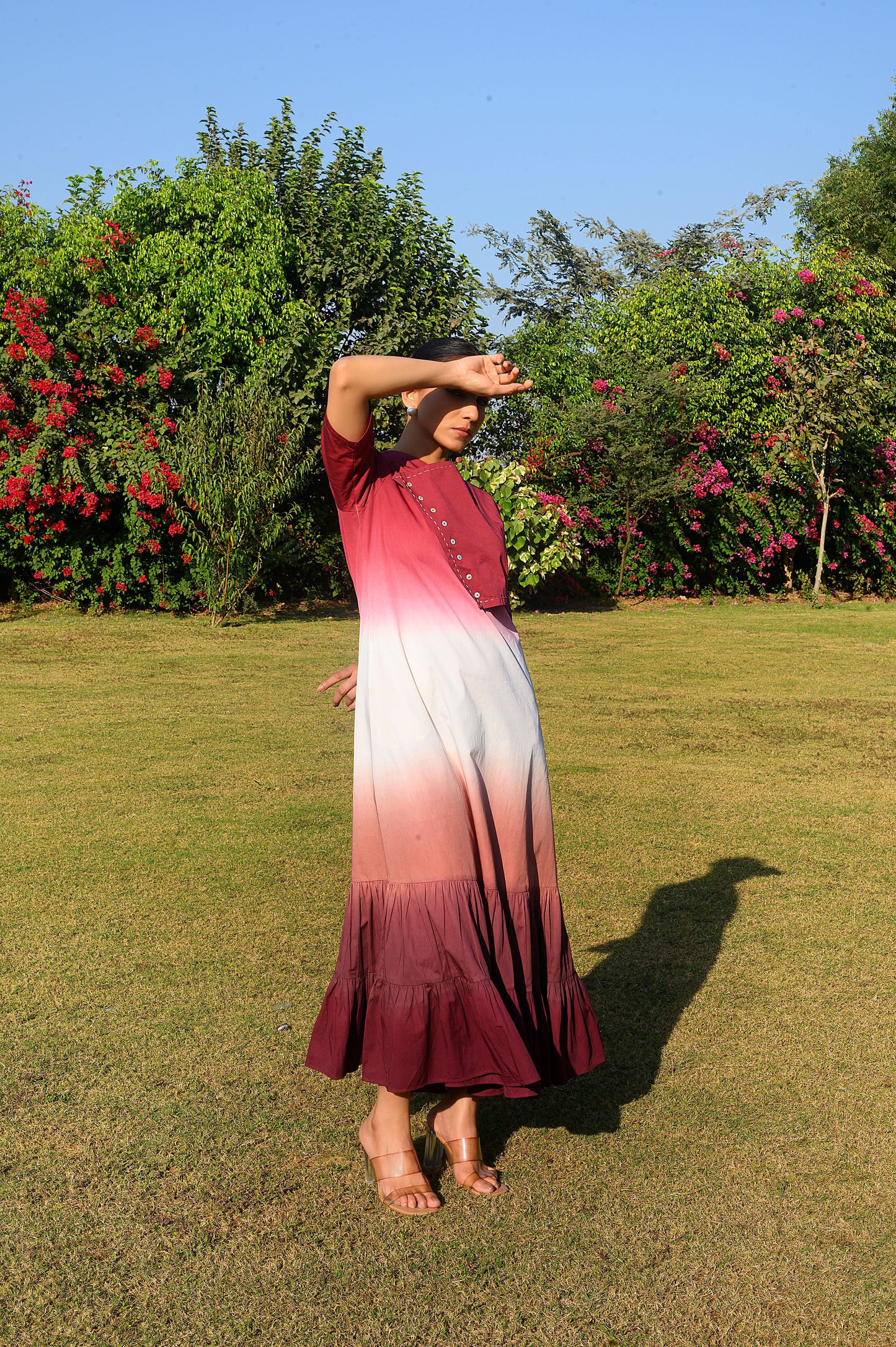 Kasra Ombre Three Tier Dress
