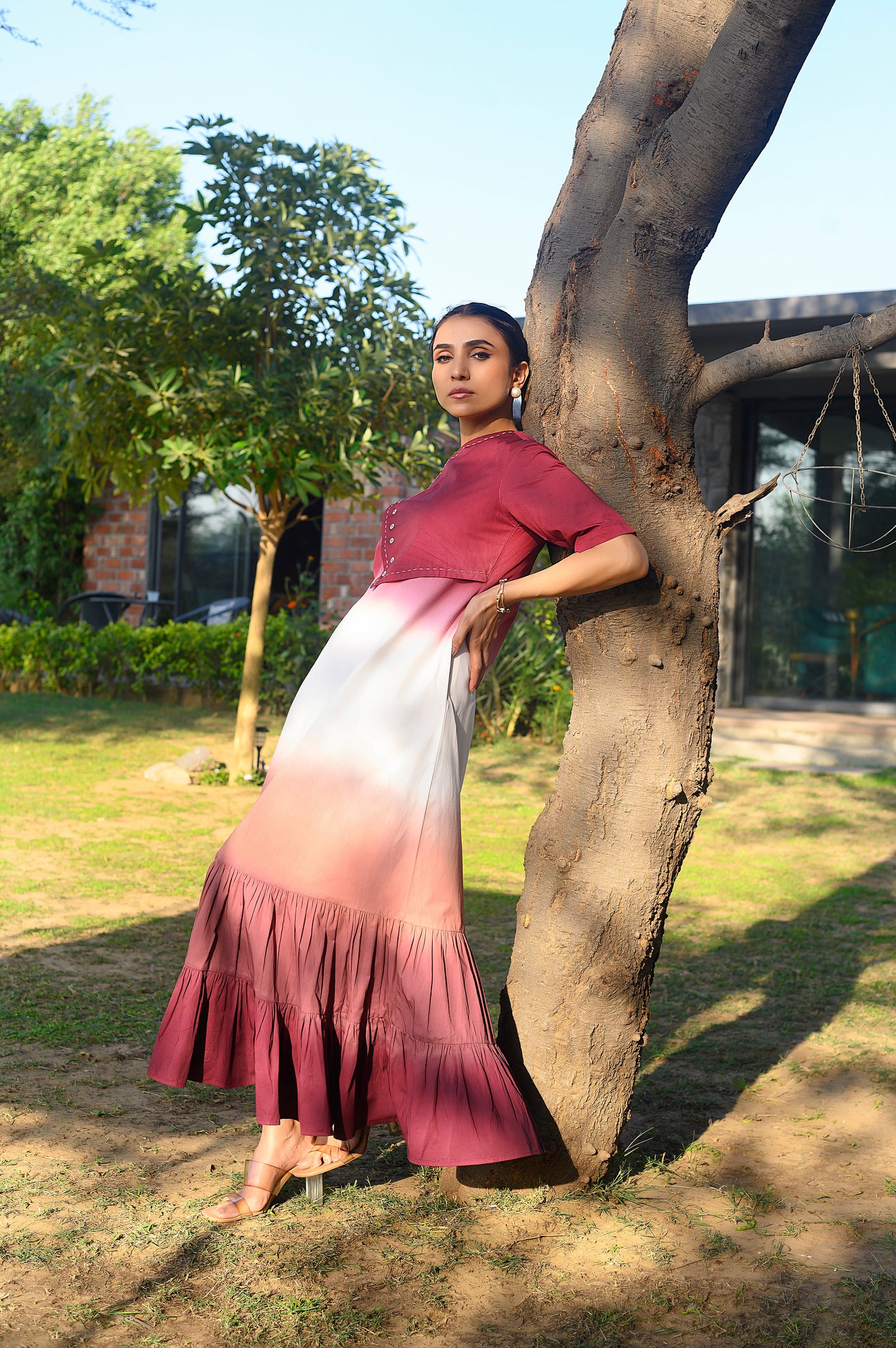 Kasra Ombre Three Tier Dress