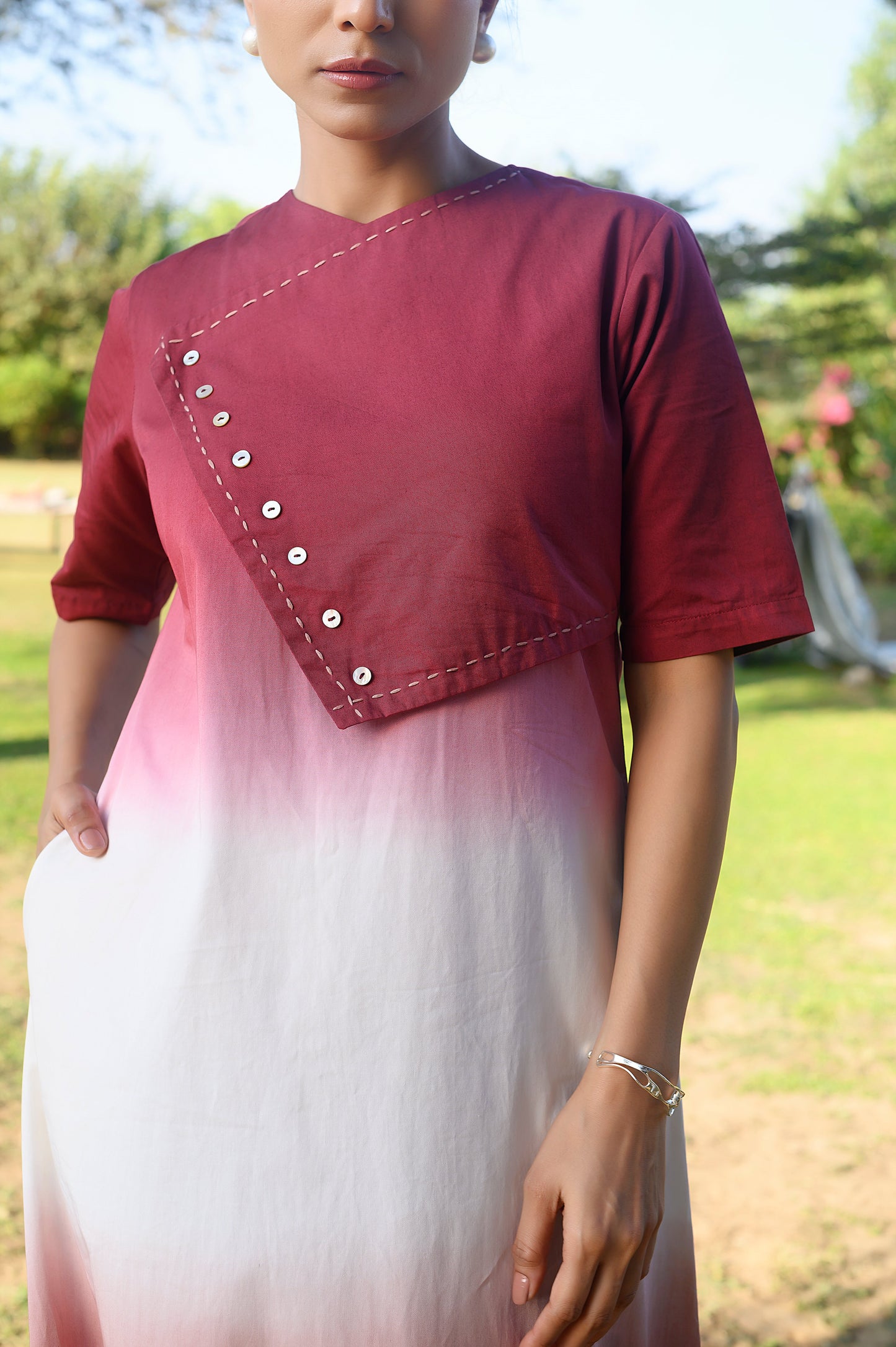 Kasra Ombre Three Tier Dress