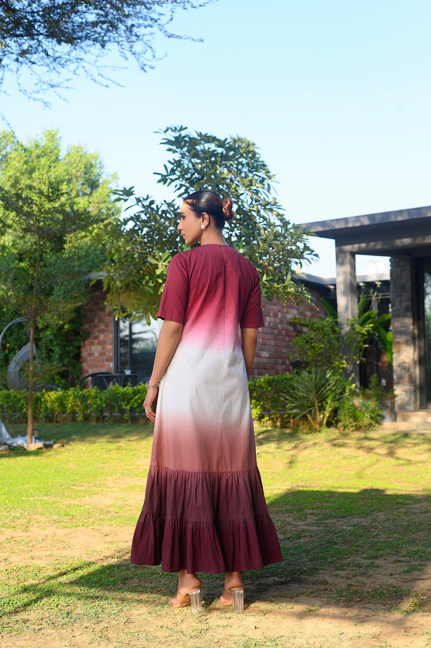 Kasra Ombre Three Tier Dress