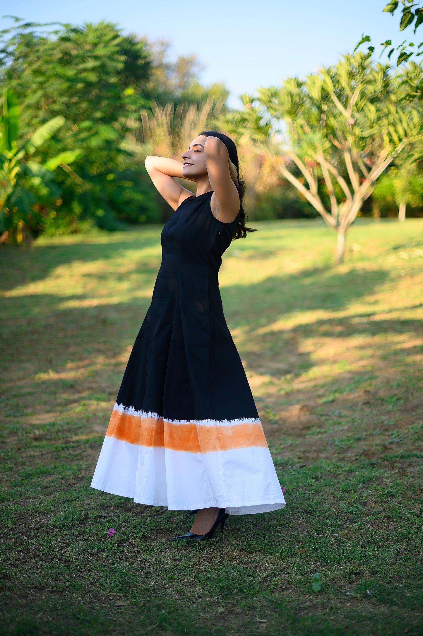 Asuka Black Twill Dress