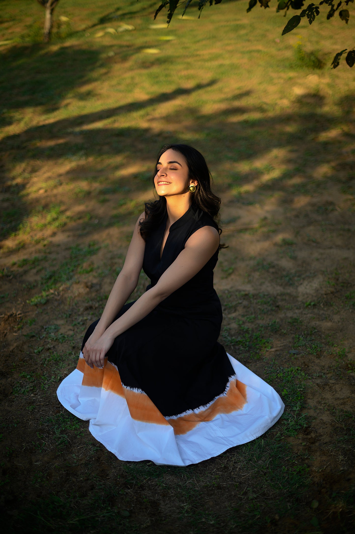 Asuka Black Twill Dress