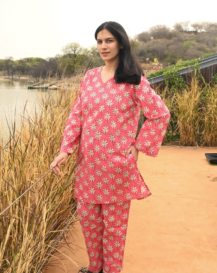 Whoopsie Daisy Kurta Pyjama - Soft Cotton Co-ord Set