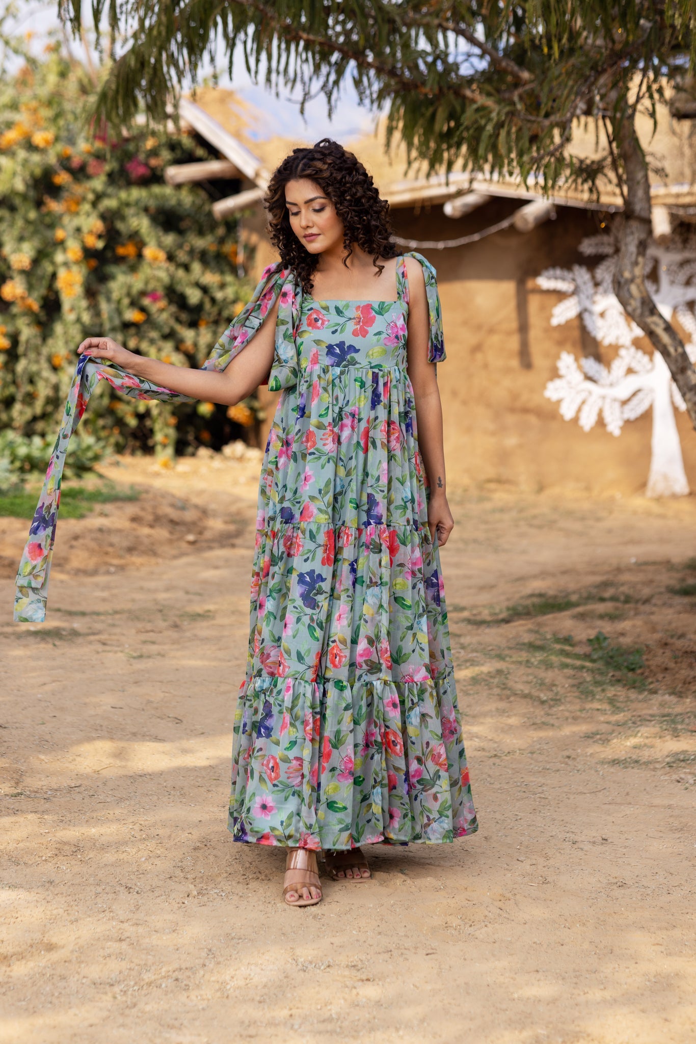 Paris Dream - Floral Printed Maxi Dress