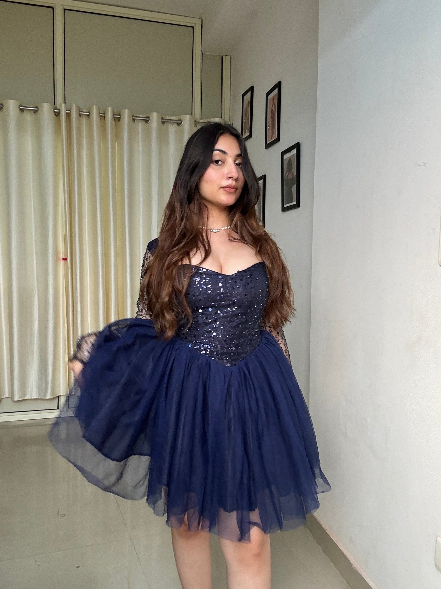 Midnight Sequin Polly Dress