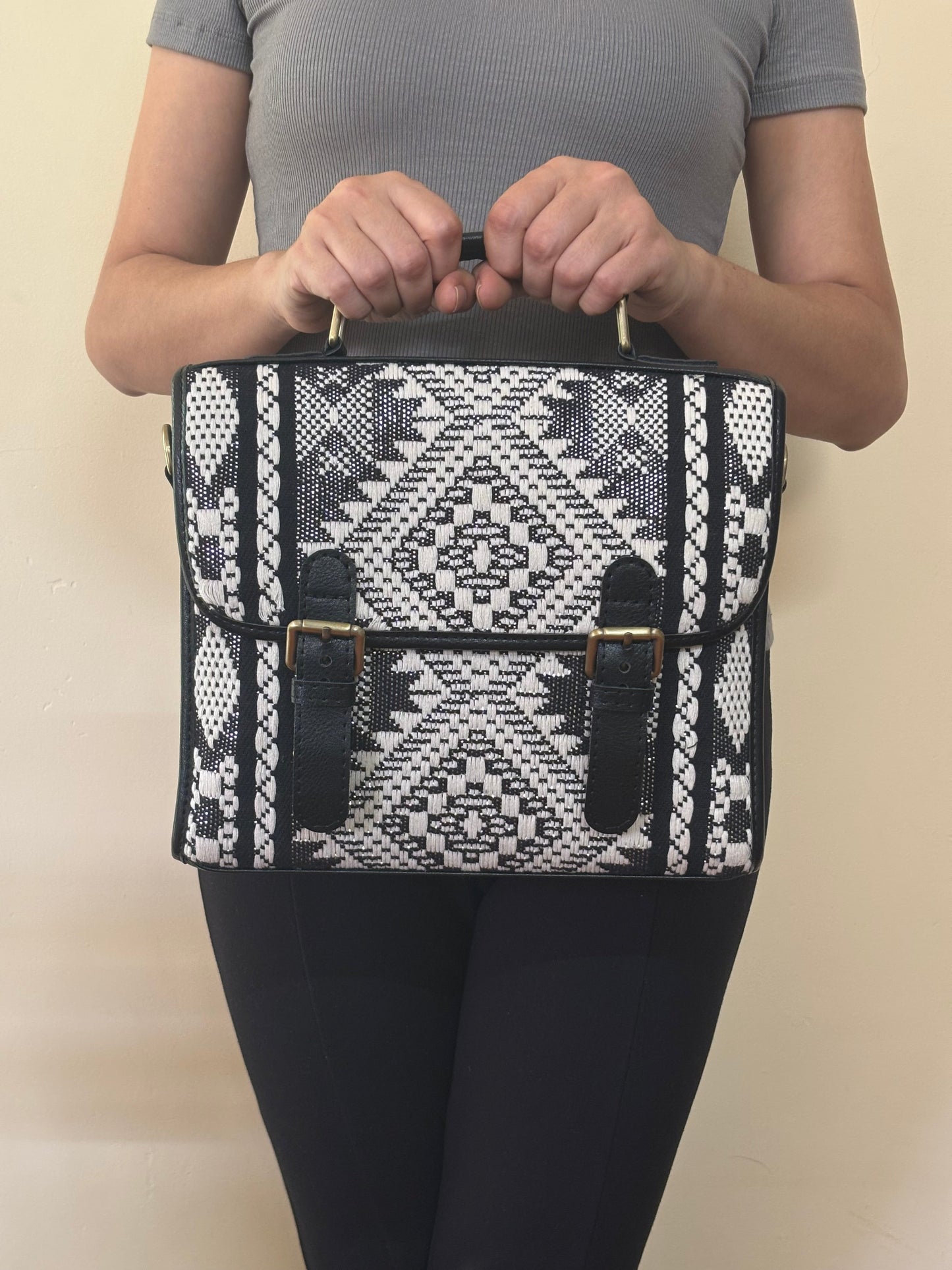 Monochrome Mesa Handcrafted Saddle Bag