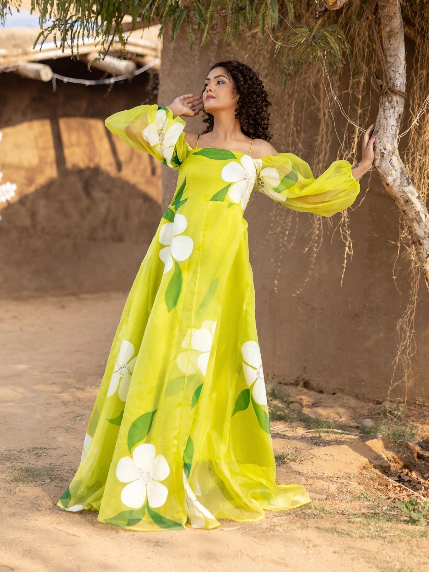 Isabelle Hand painted Floral Maxi Dress