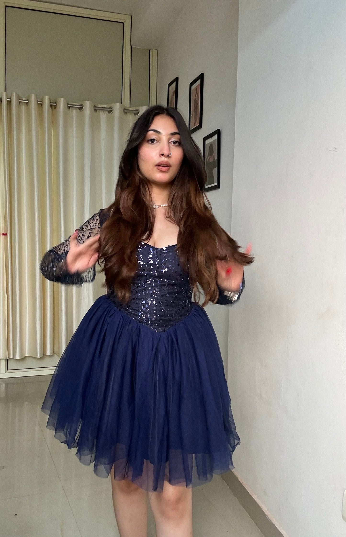 Midnight Sequin Polly Dress