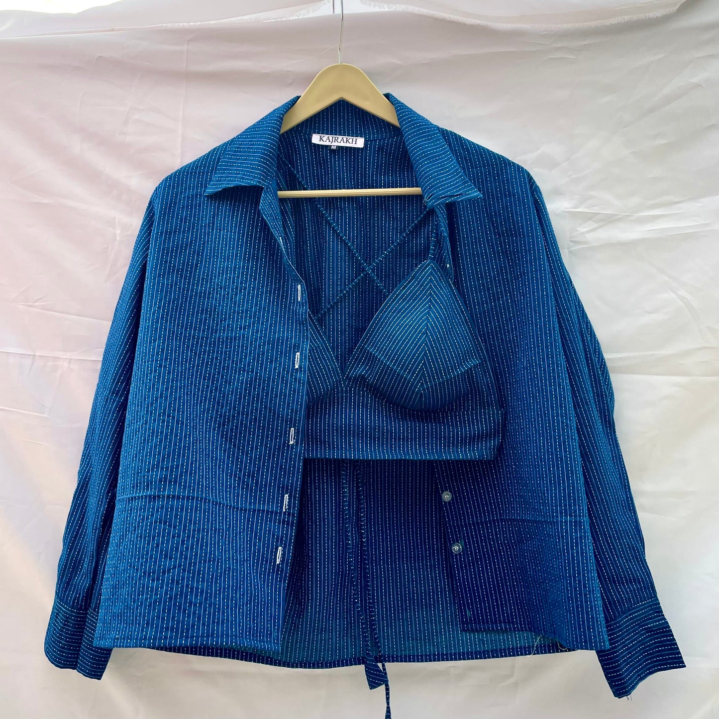 Berry Blue Katha Shirt with Bralette Combo