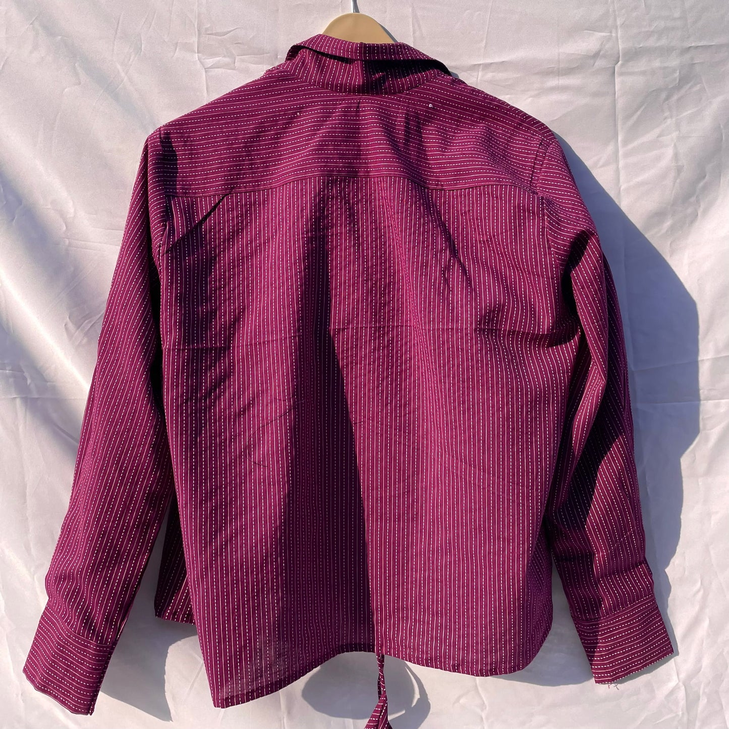 Wine Katha Shirt with Bralette Combo