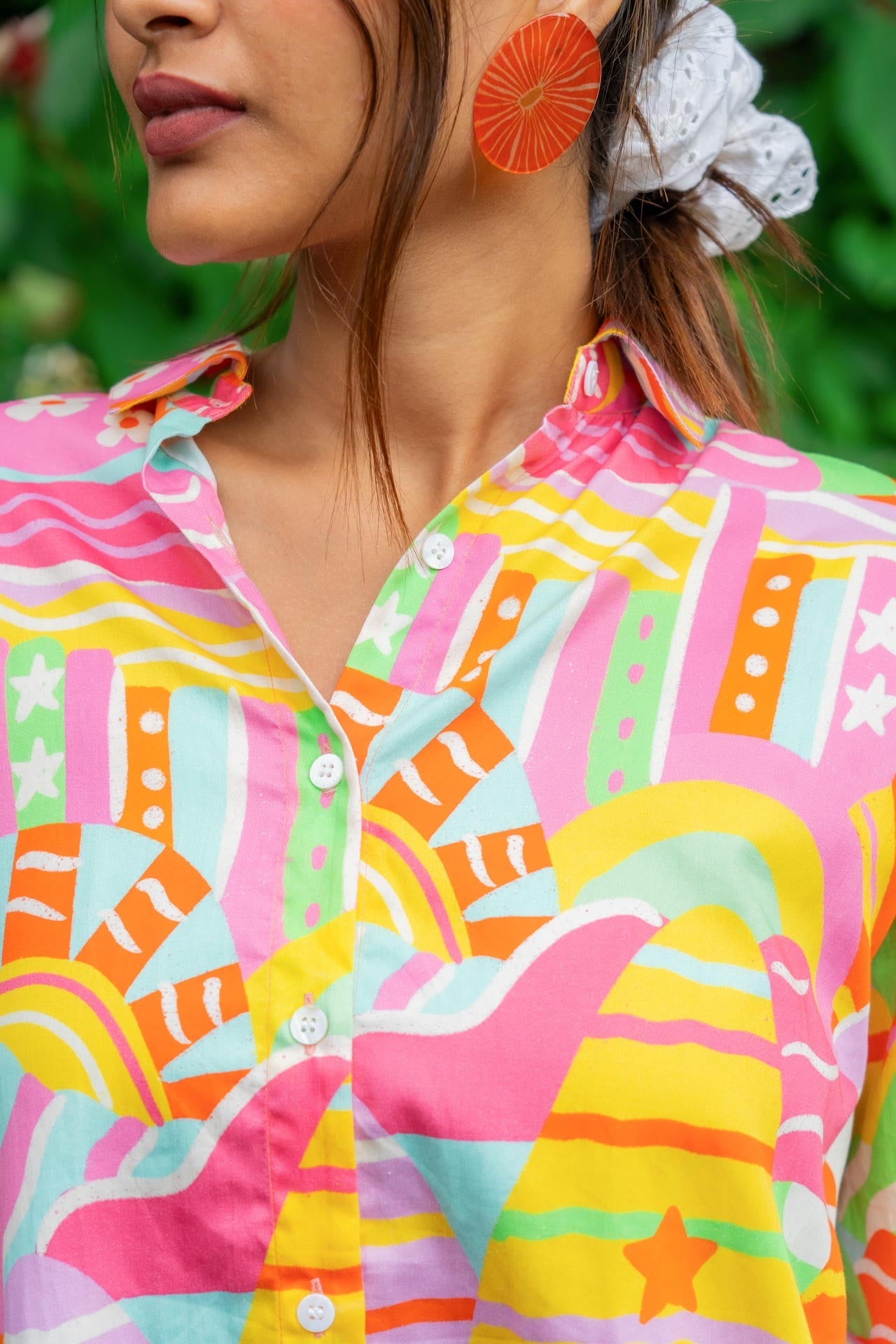 Summer Sorbet Oversized Cotton Shirt