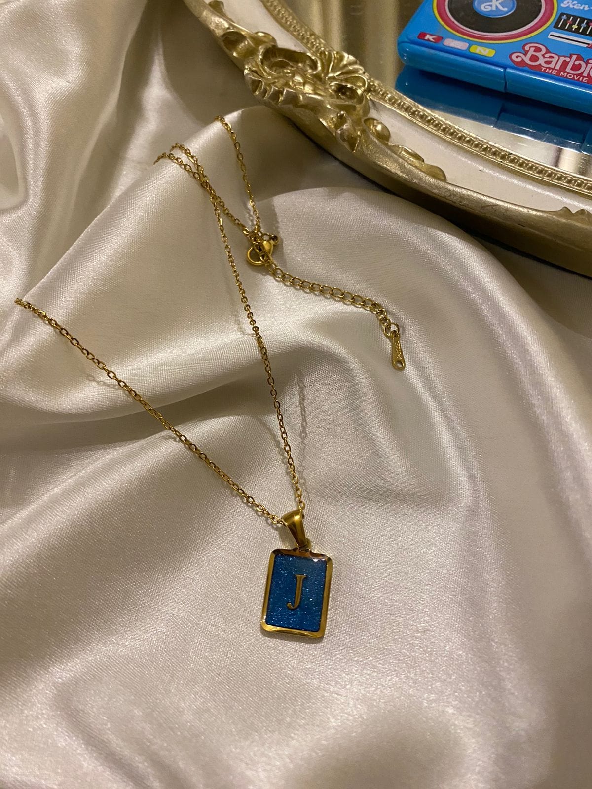Engrave Delights Classic Aquamarine Neckchains (A-Z)