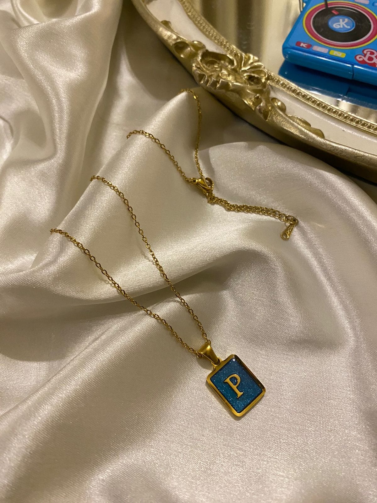 Engrave Delights Classic Aquamarine Neckchains (A-Z)