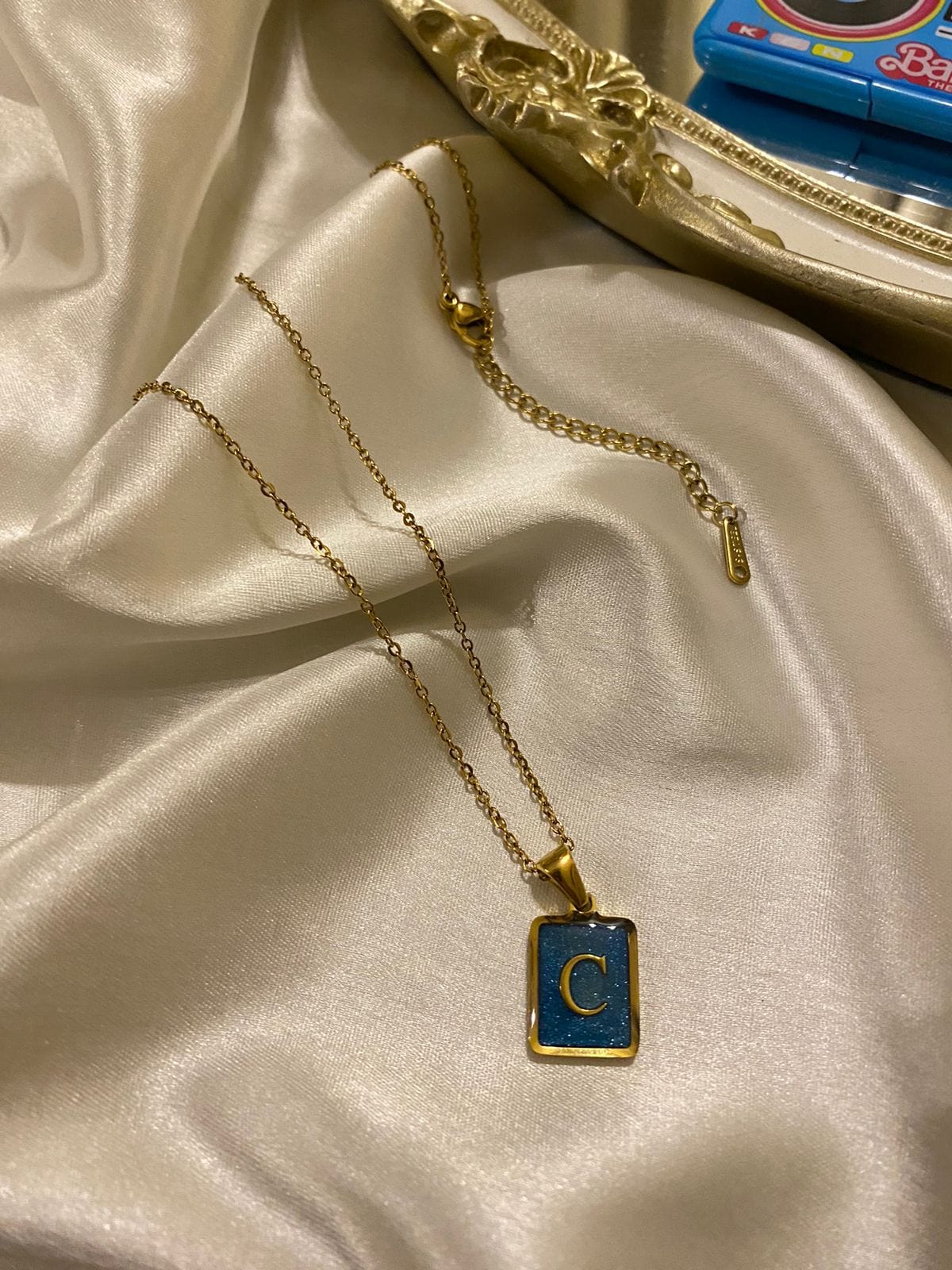 Engrave Delights Classic Aquamarine Neckchains (A-Z)