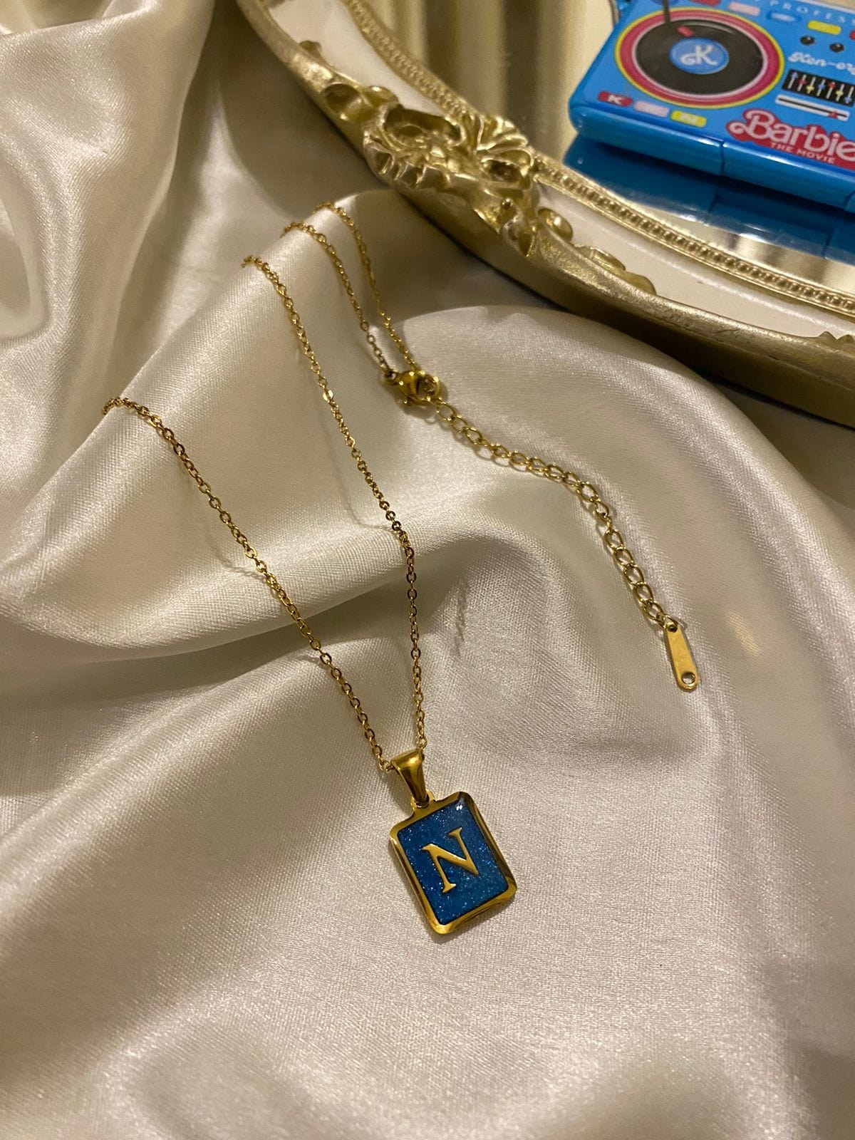 Engrave Delights Classic Aquamarine Neckchains (A-Z)