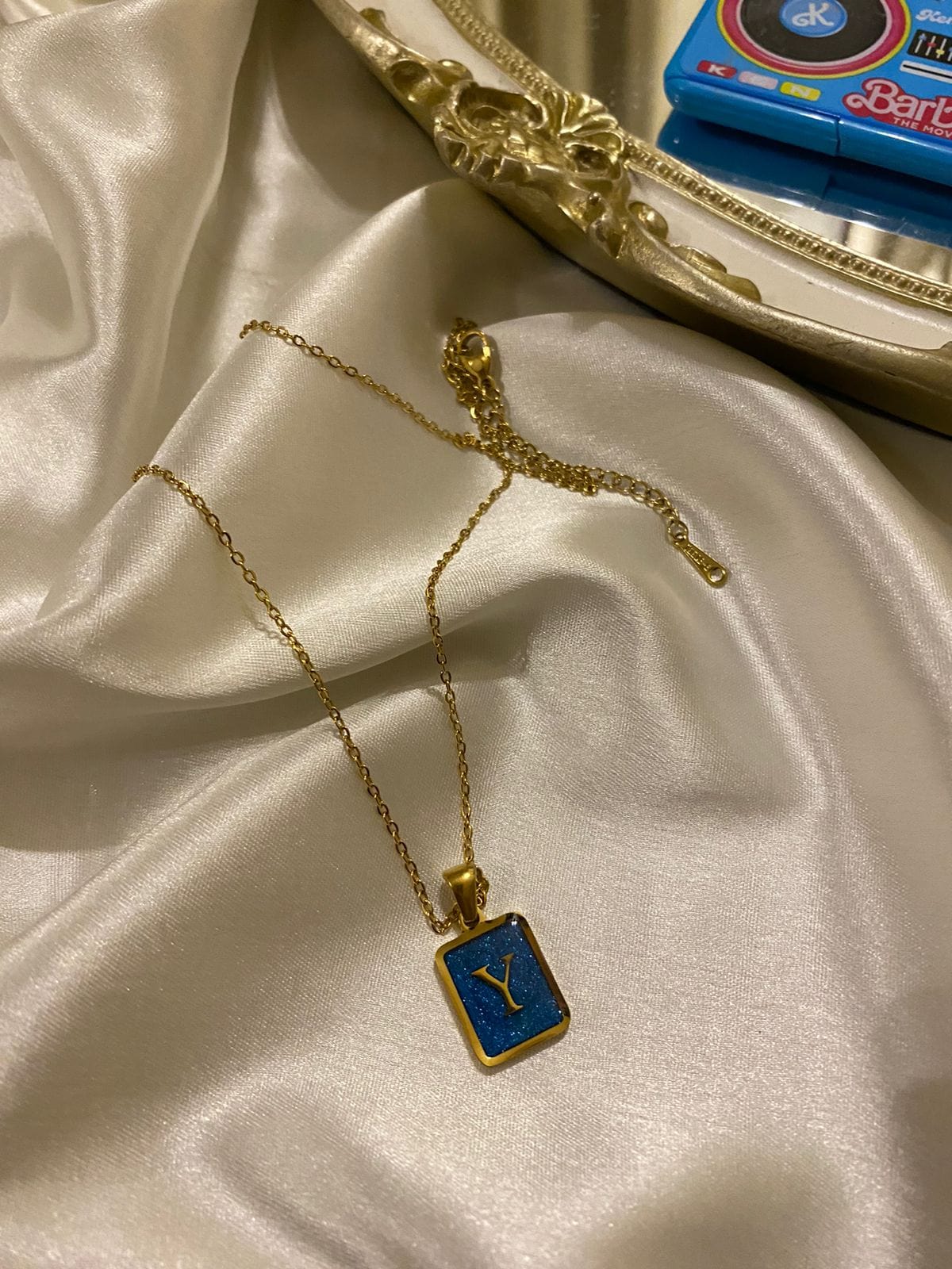 Engrave Delights Classic Aquamarine Neckchains (A-Z)