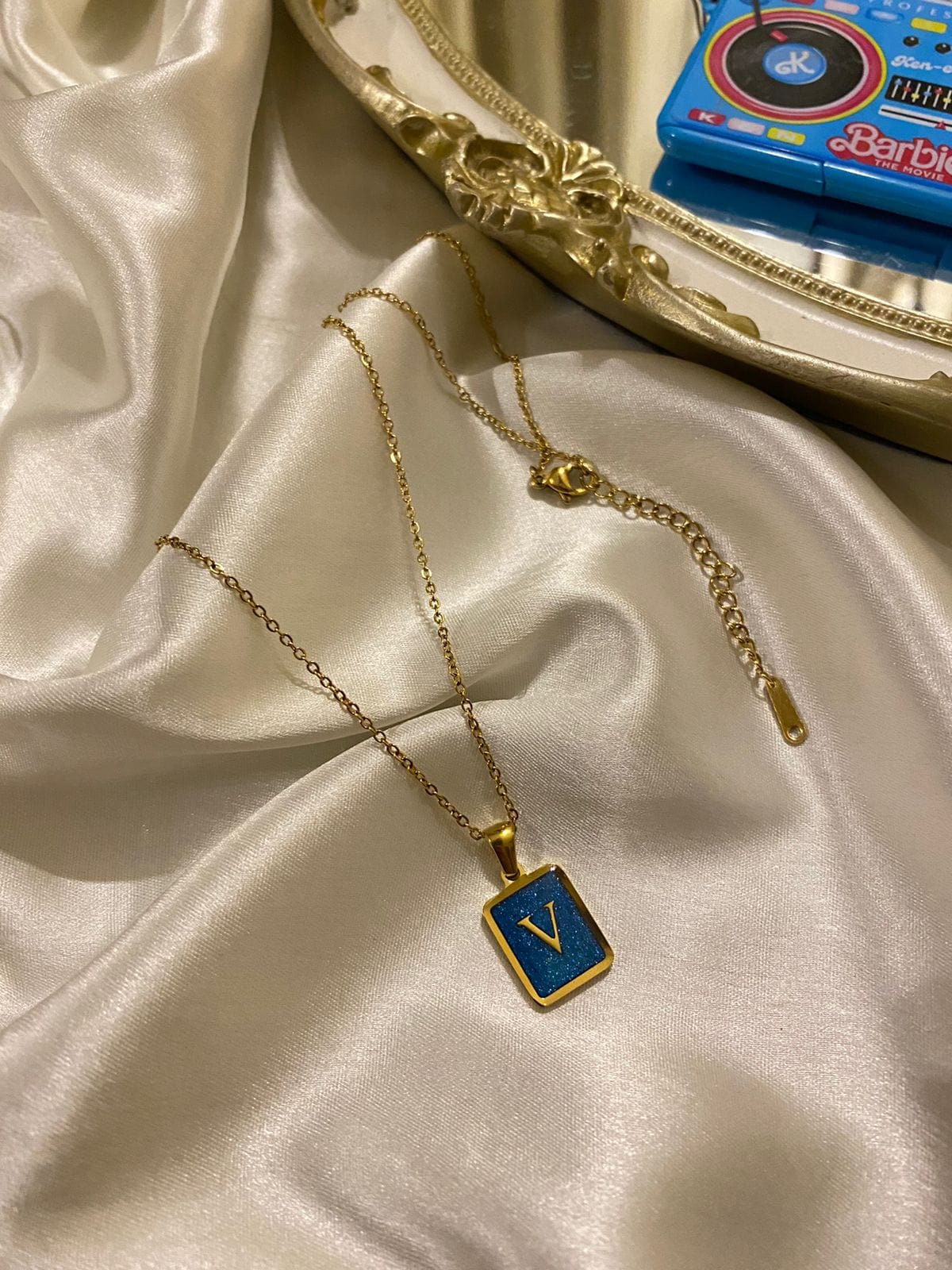 Engrave Delights Classic Aquamarine Neckchains (A-Z)