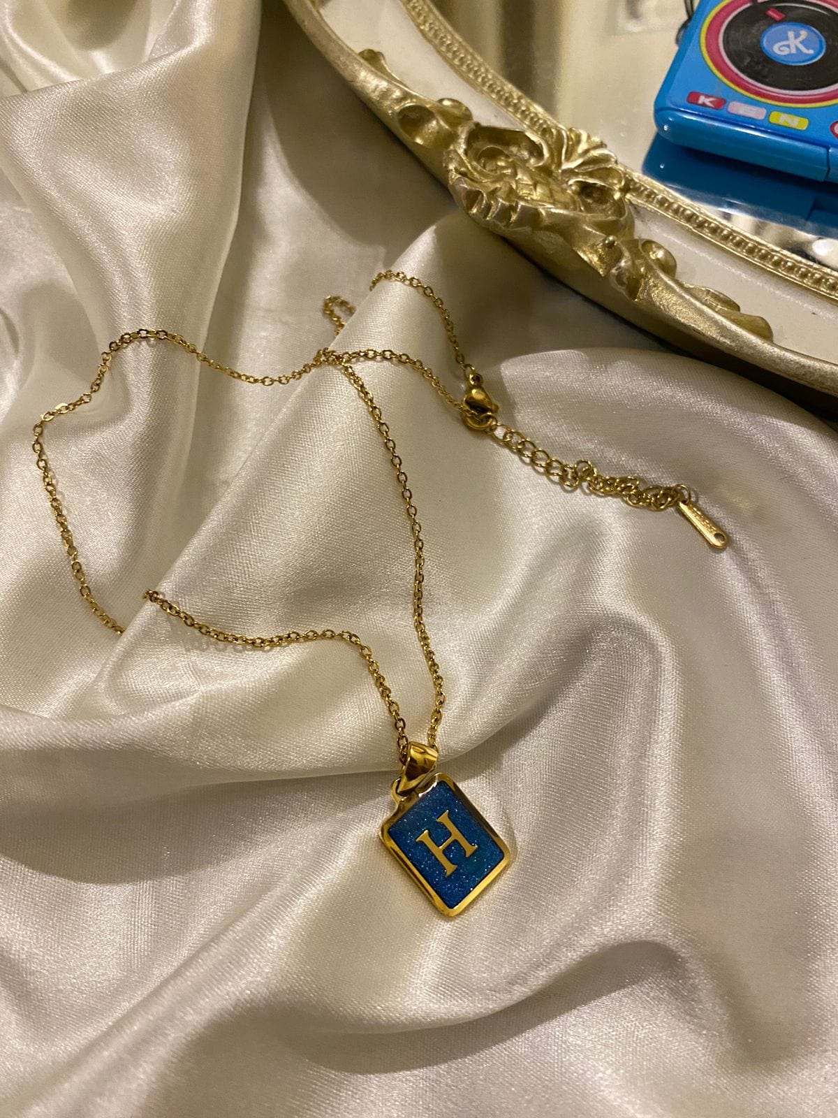 Engrave Delights Classic Aquamarine Neckchains (A-Z)