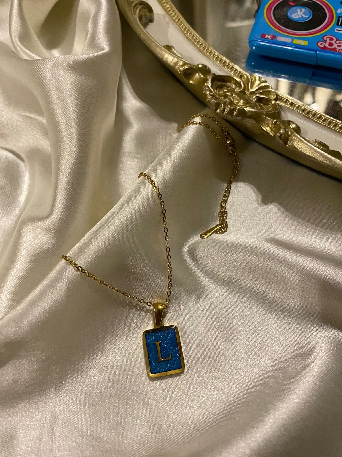 Engrave Delights Classic Aquamarine Neckchains (A-Z)
