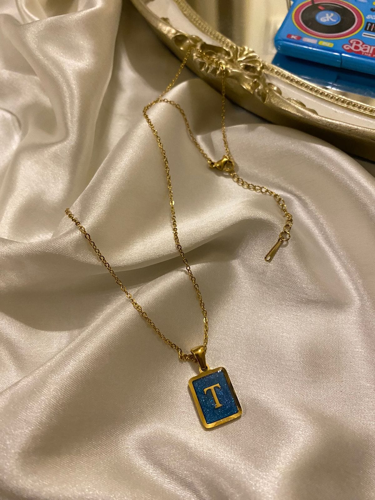 Engrave Delights Classic Aquamarine Neckchains (A-Z)